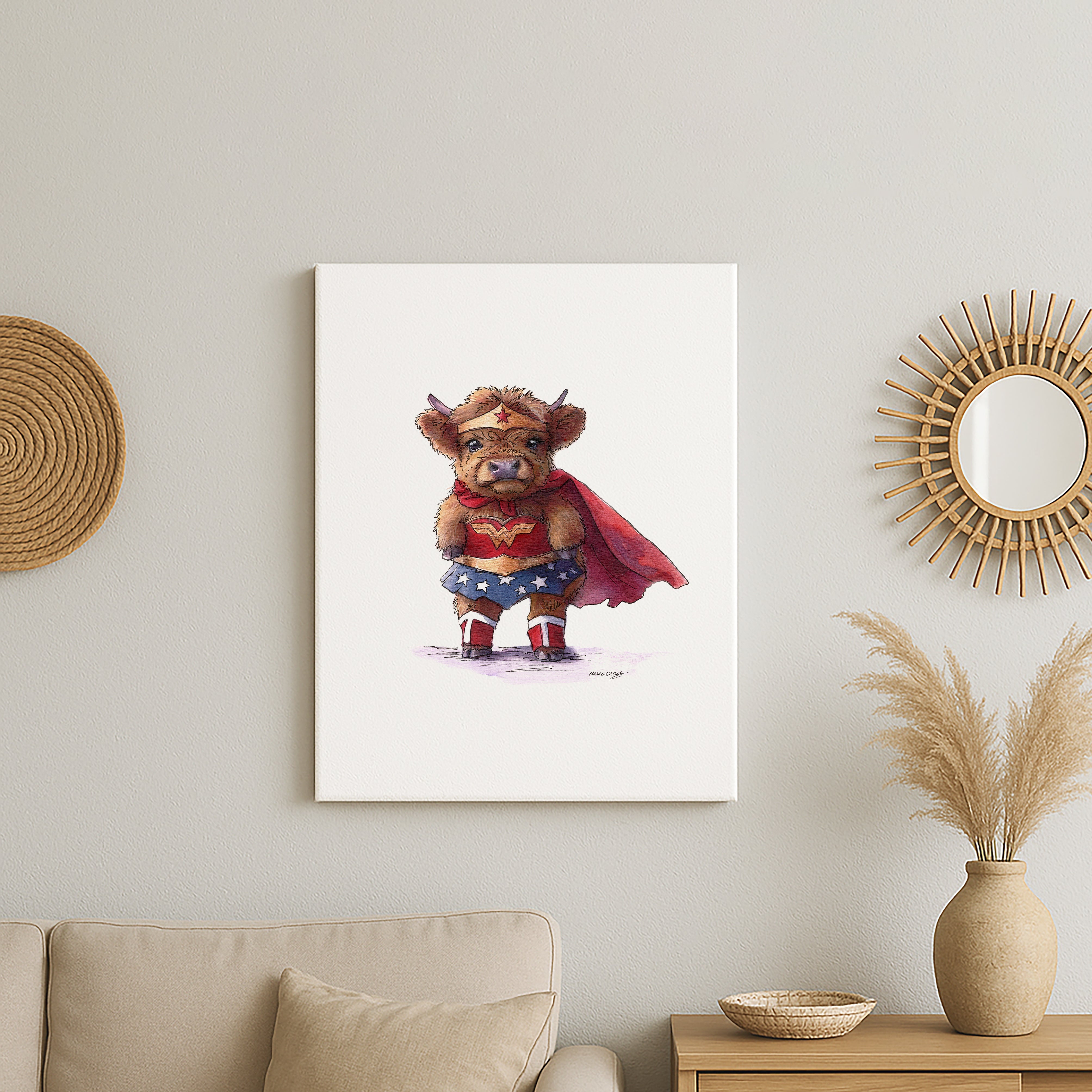 Miss Wonder Moo Canvas