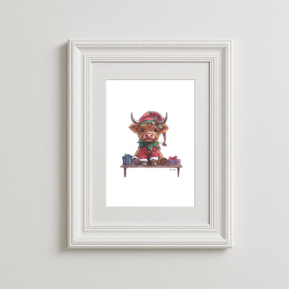 Moo On A Shelf Art Print