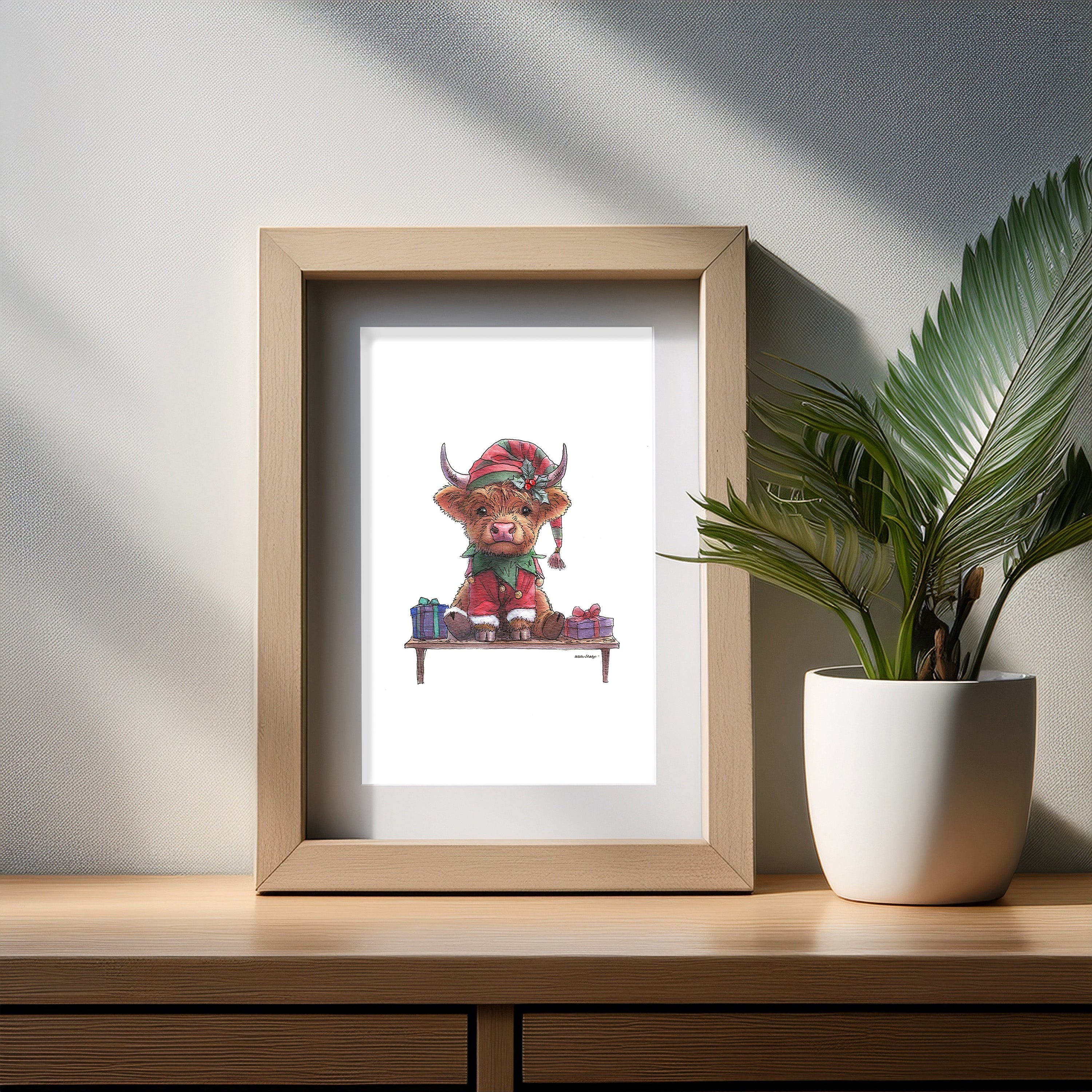 Moo On A Shelf Art Print