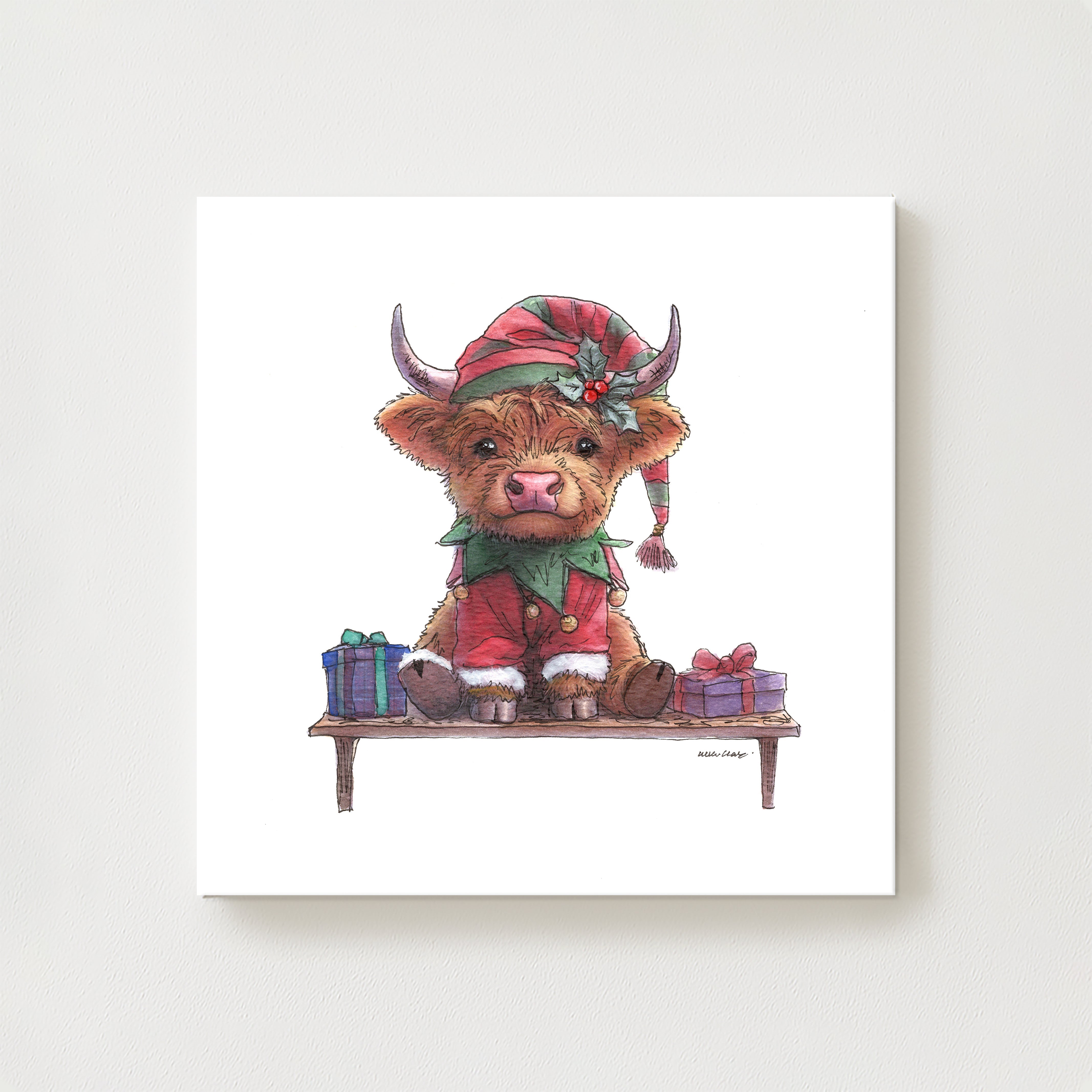 Moo On A Shelf Canvas