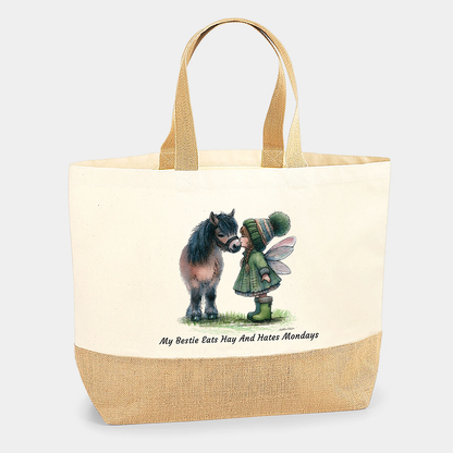 My Bestie Eats Hay & Hates Mondays Tote Bag