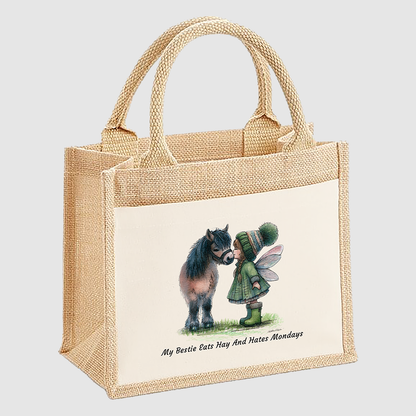 My bestie Eats Hay And Hates Mondays Small Tote Bag