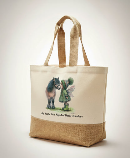 My Bestie Eats Hay & Hates Mondays Tote Bag