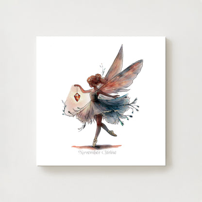 November Citrine Birthstone Fairy Canvas