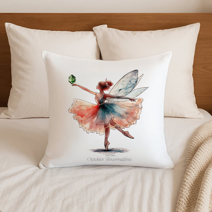 October Tourmaline Birthstone Fairy Cushion