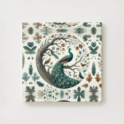 Peacock in Oak Canvas