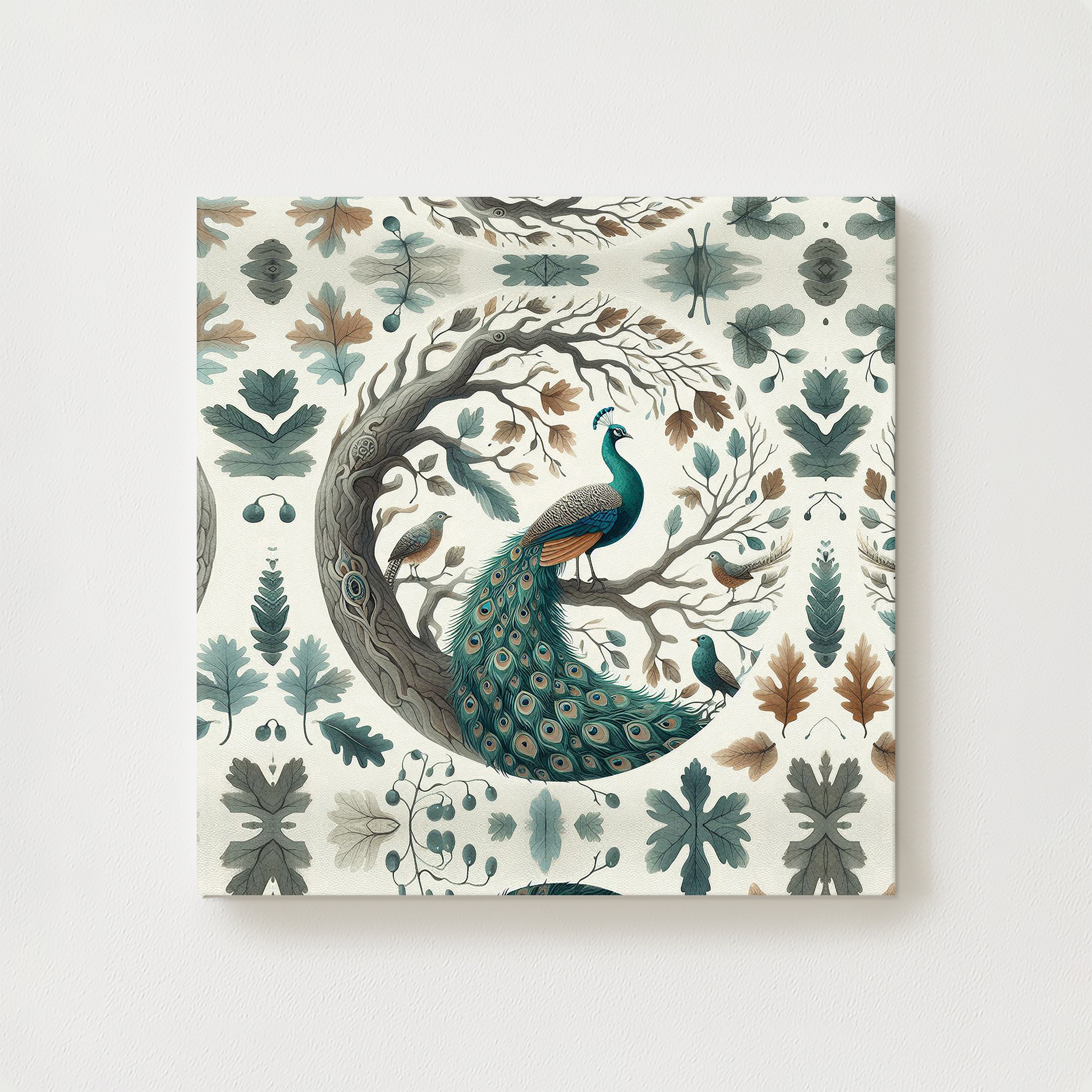 Peacock in Oak Canvas