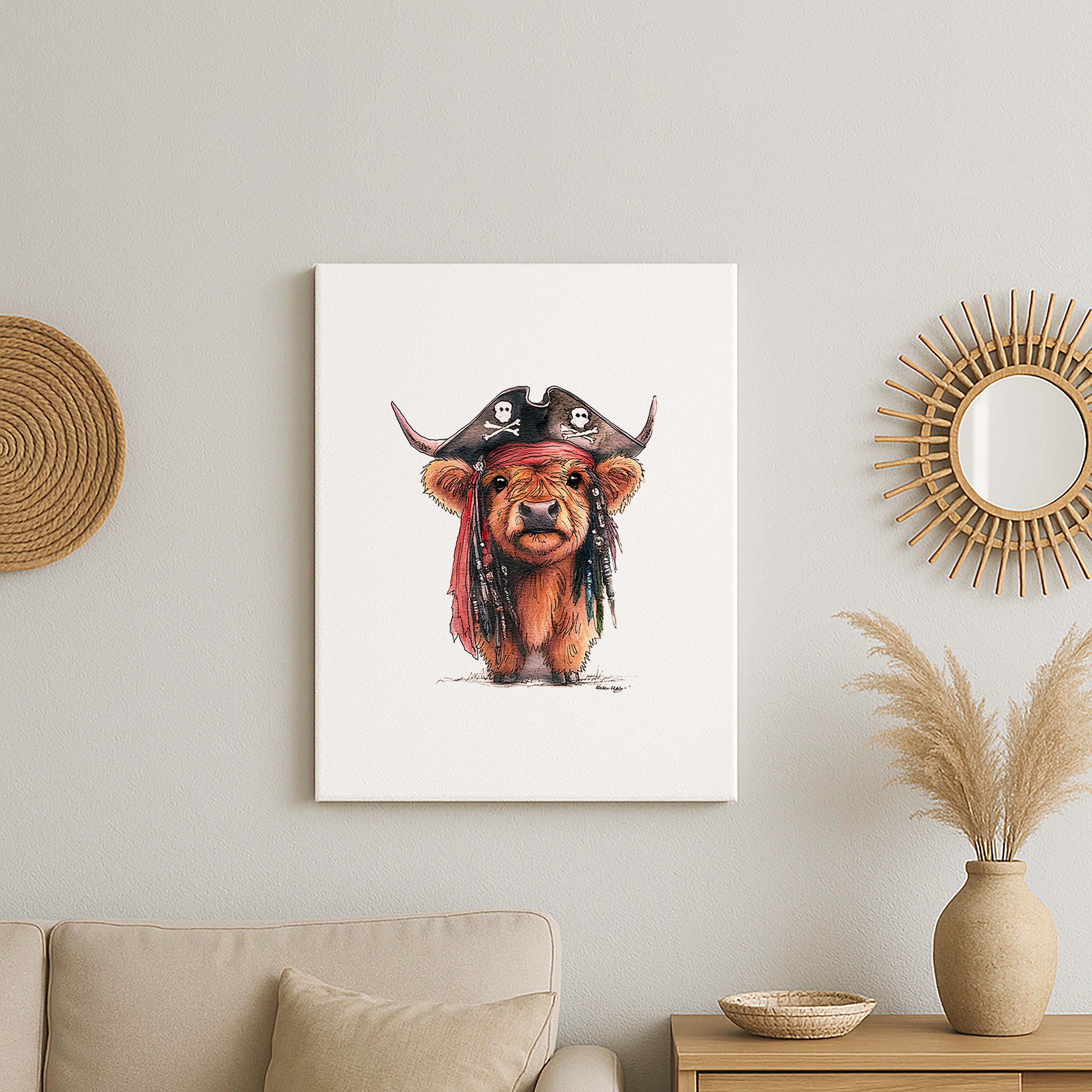 Pirates of the Moo-ra-bean Canvas