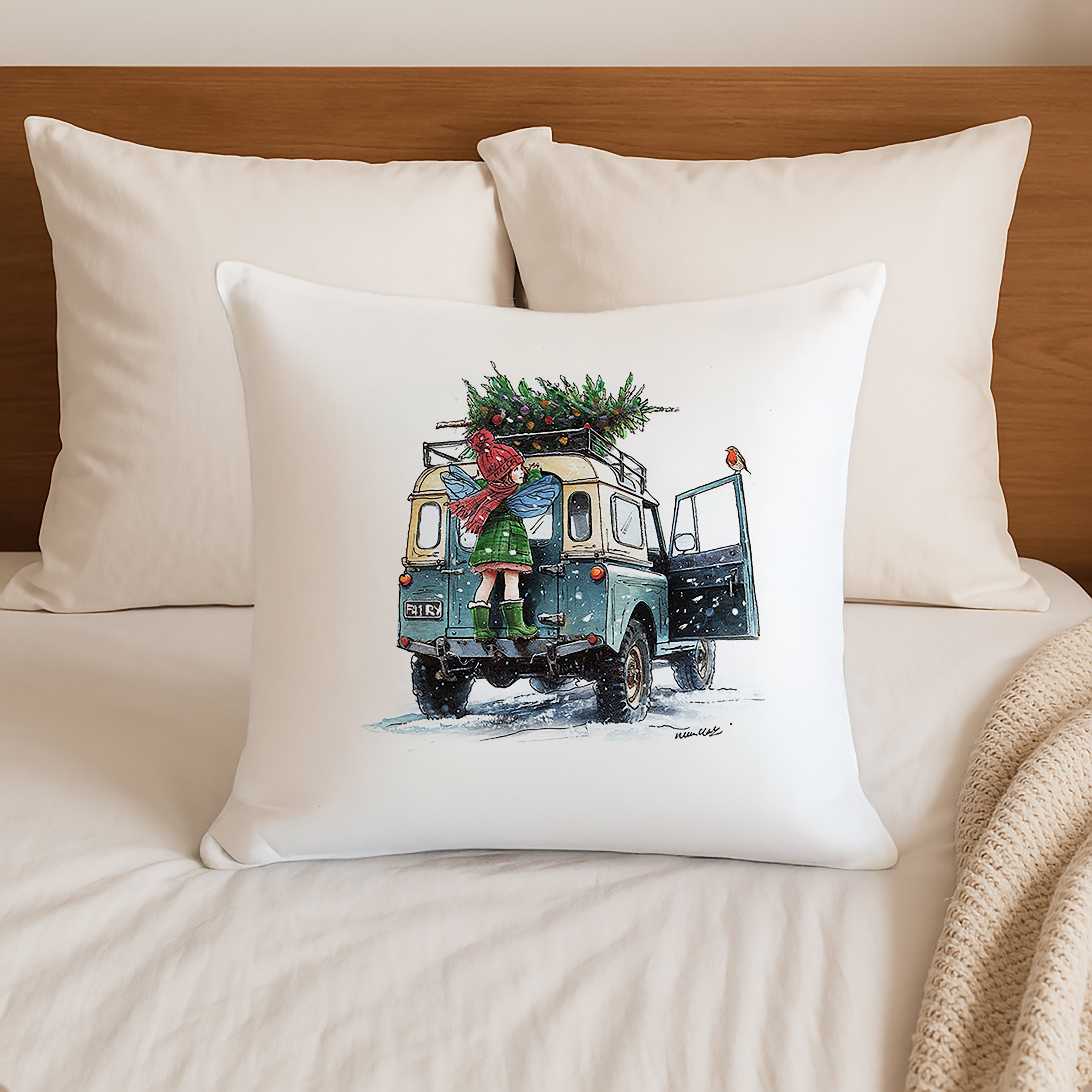 Robin’s Christmas Delivery Cushion
