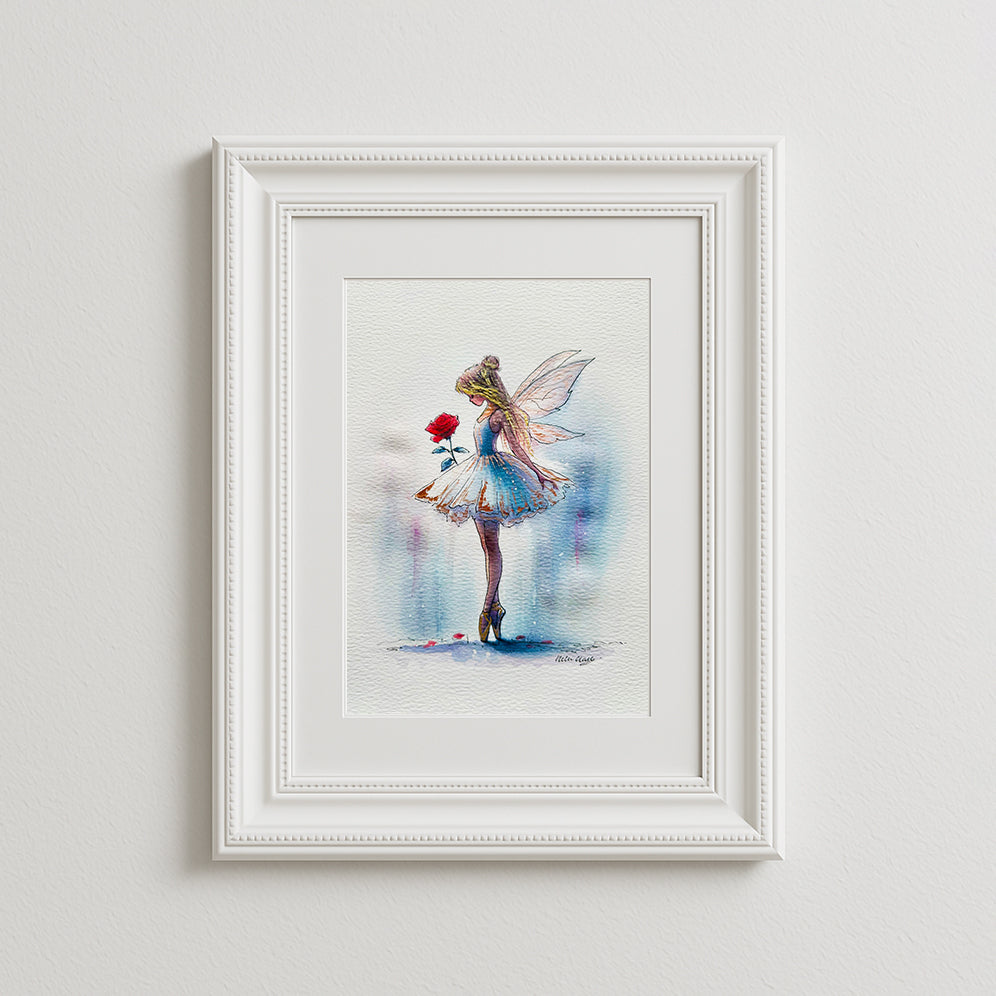 Rose Ballerina Art Print