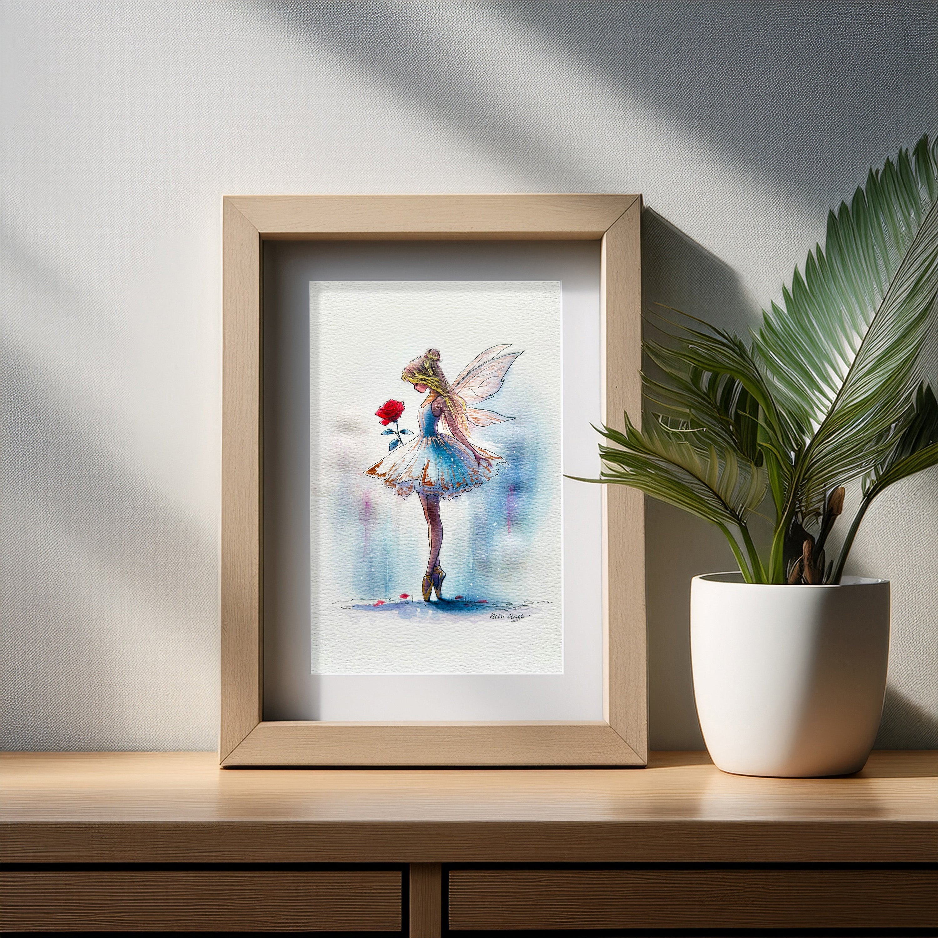 Rose Ballerina Art Print