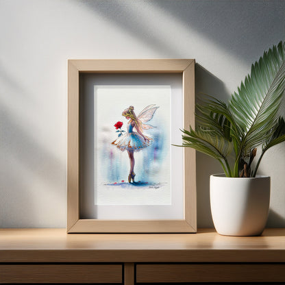Rose Ballerina Art Print