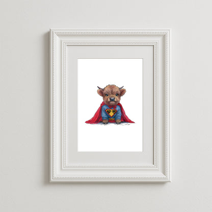Supermoo Art Print