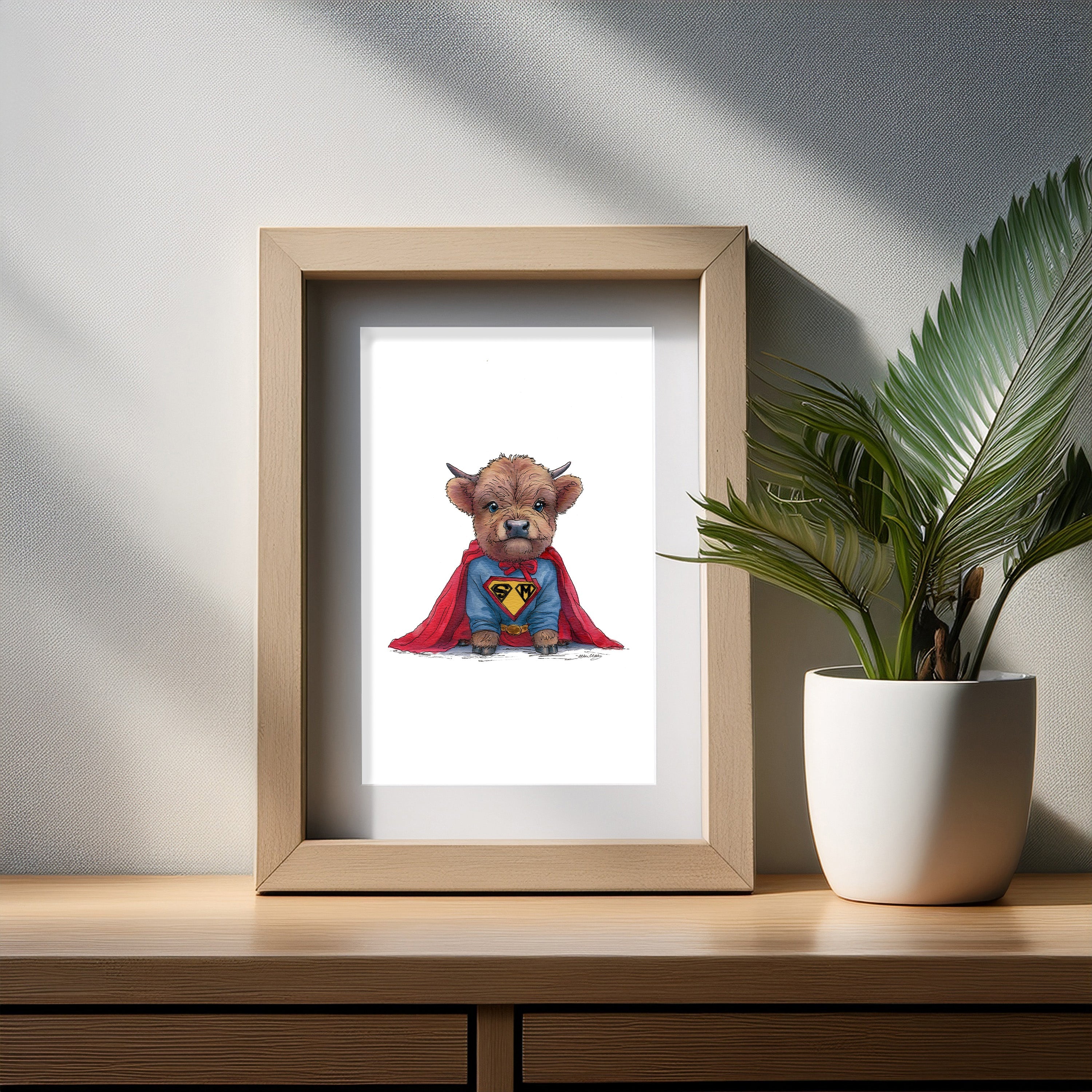 Supermoo Art Print