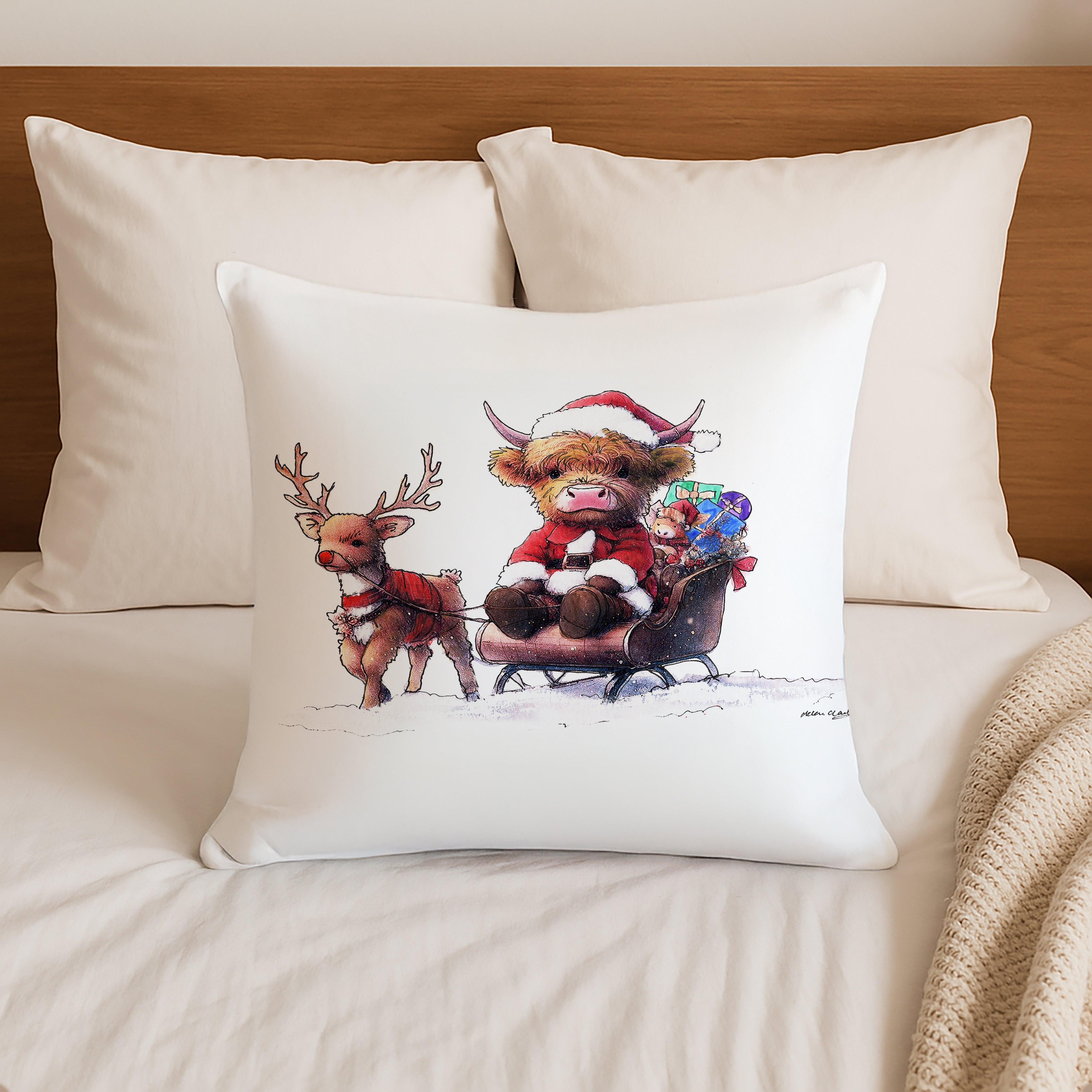 Santa's Highland Adventure Cushion