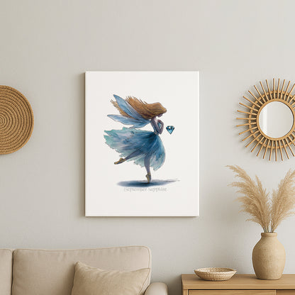 September Sapphire Birthstone Fairy Canvas