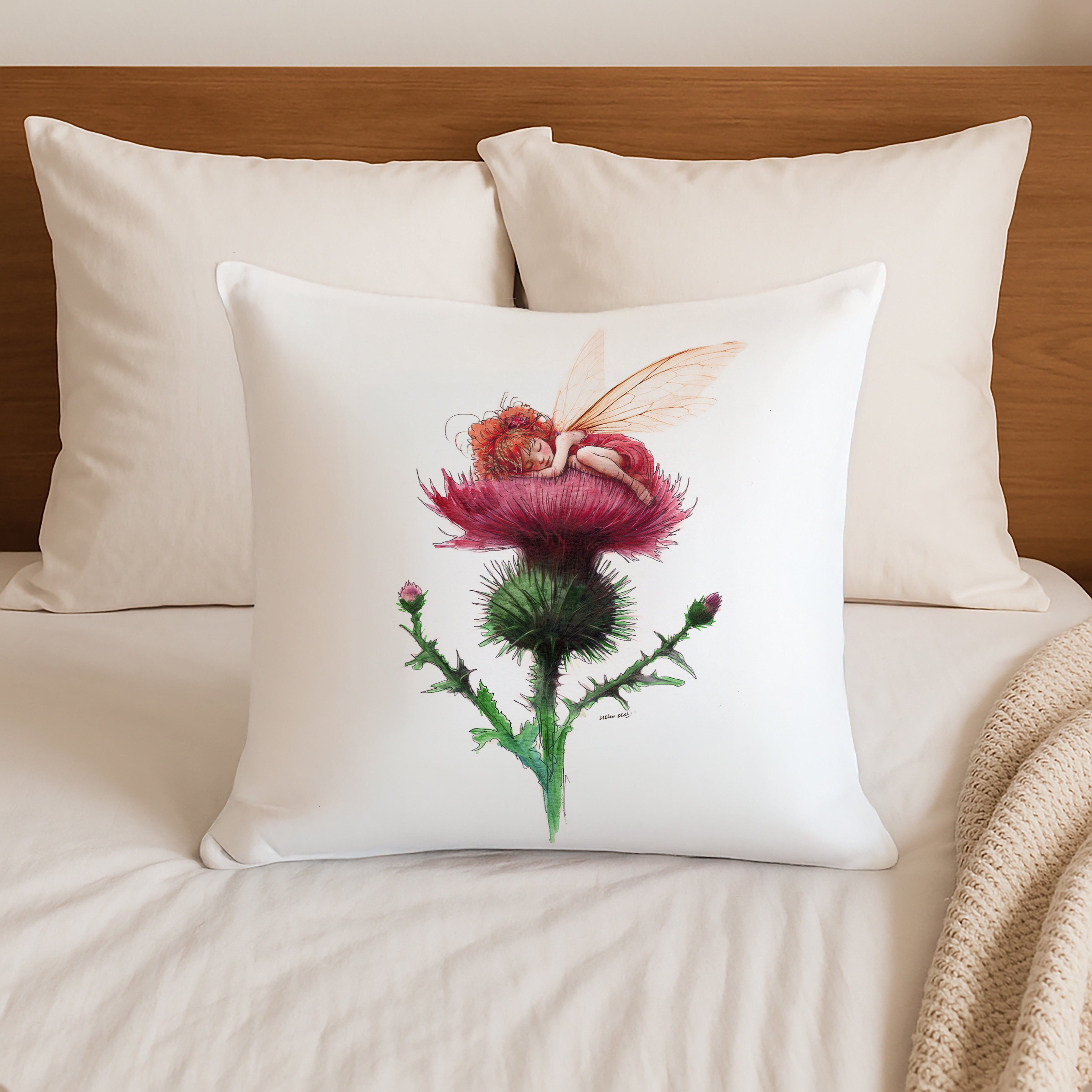 Sleepy Thistle Cushion