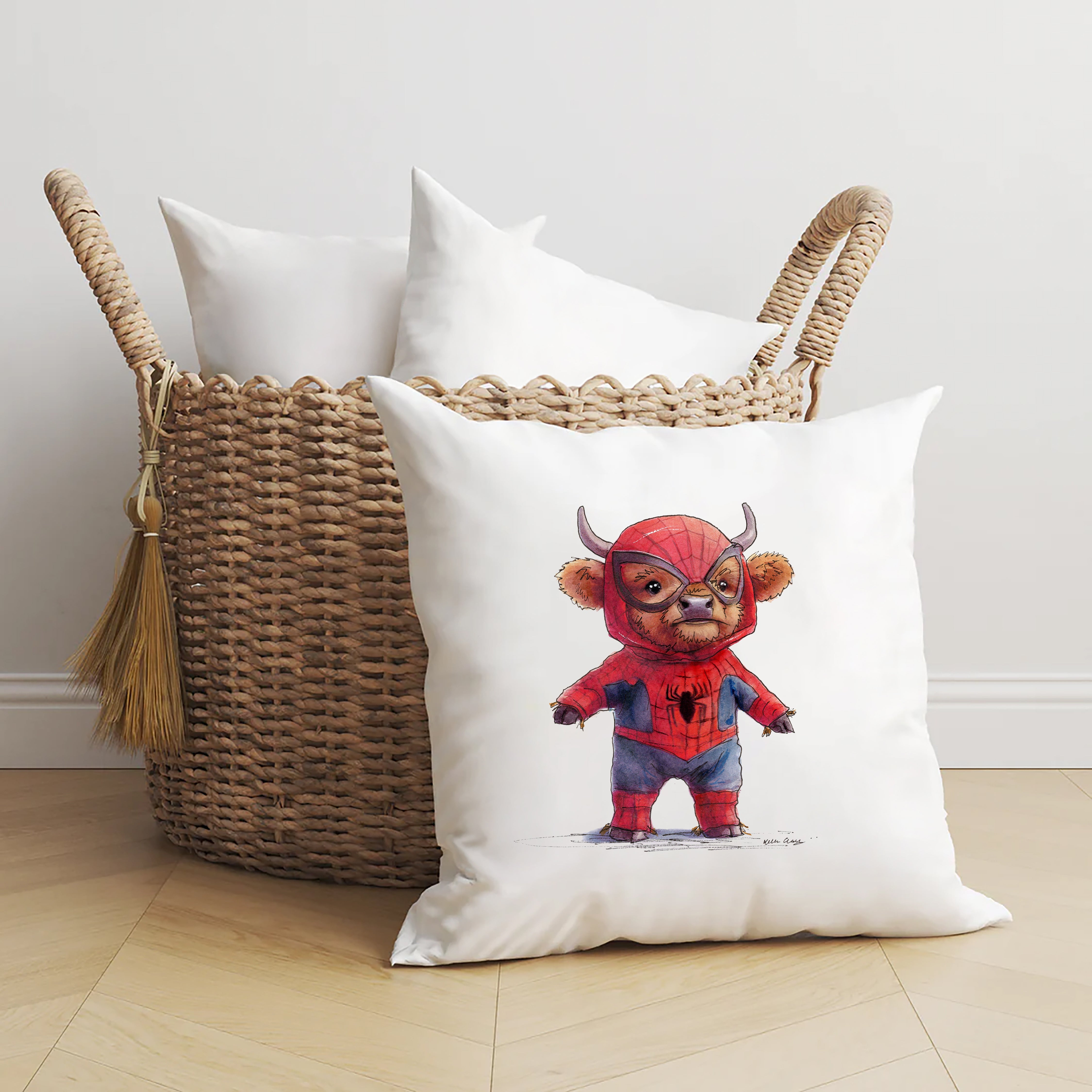 Spider-Moo to the Rescoo Cushion