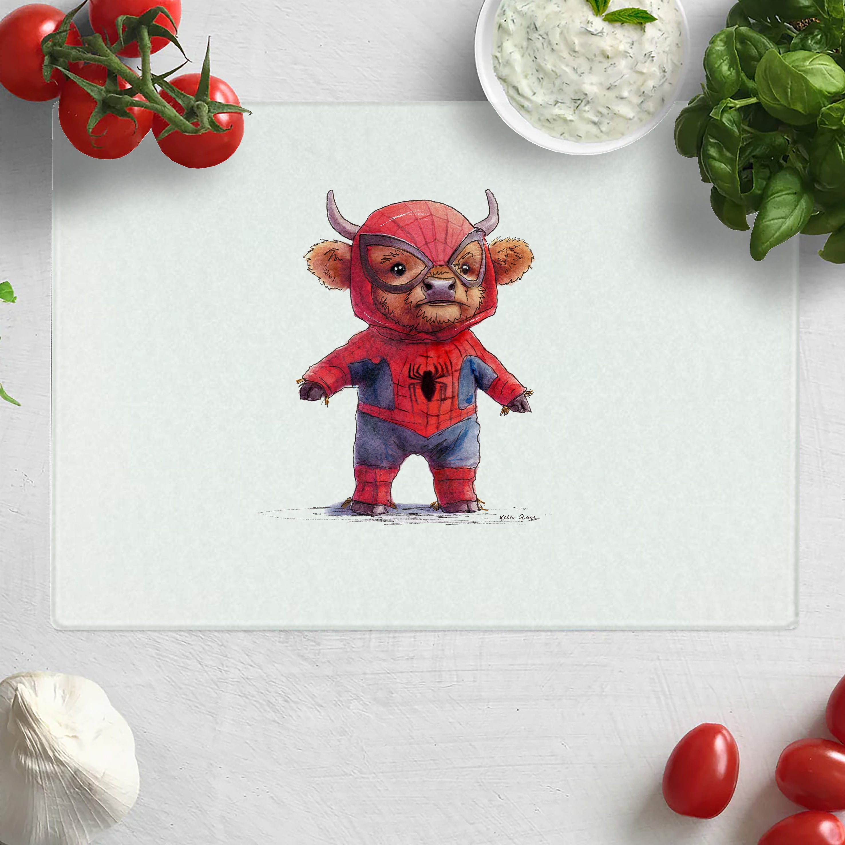Spider-Moo to the Rescoo Chopping Board