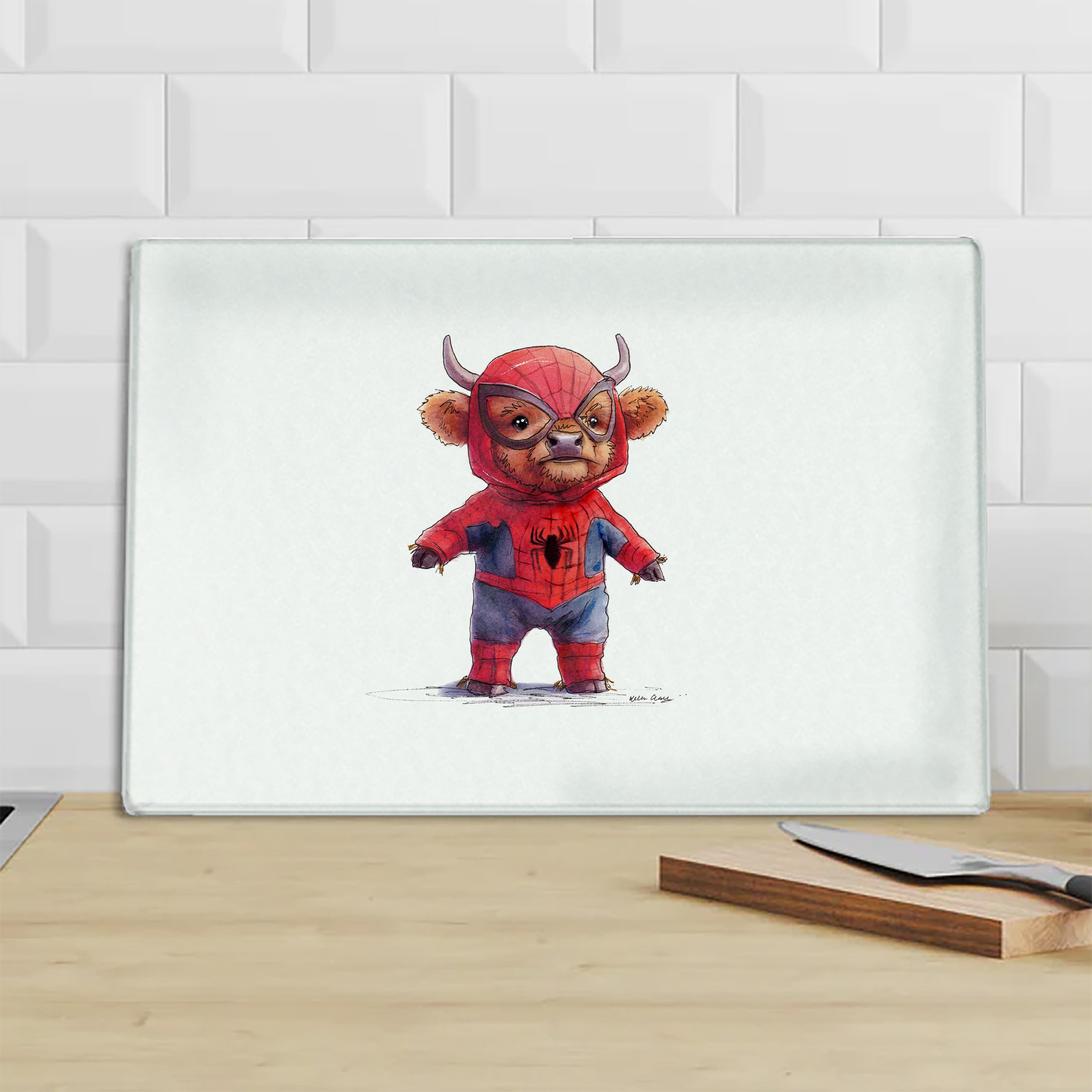 Spider-Moo to the Rescoo Chopping Board