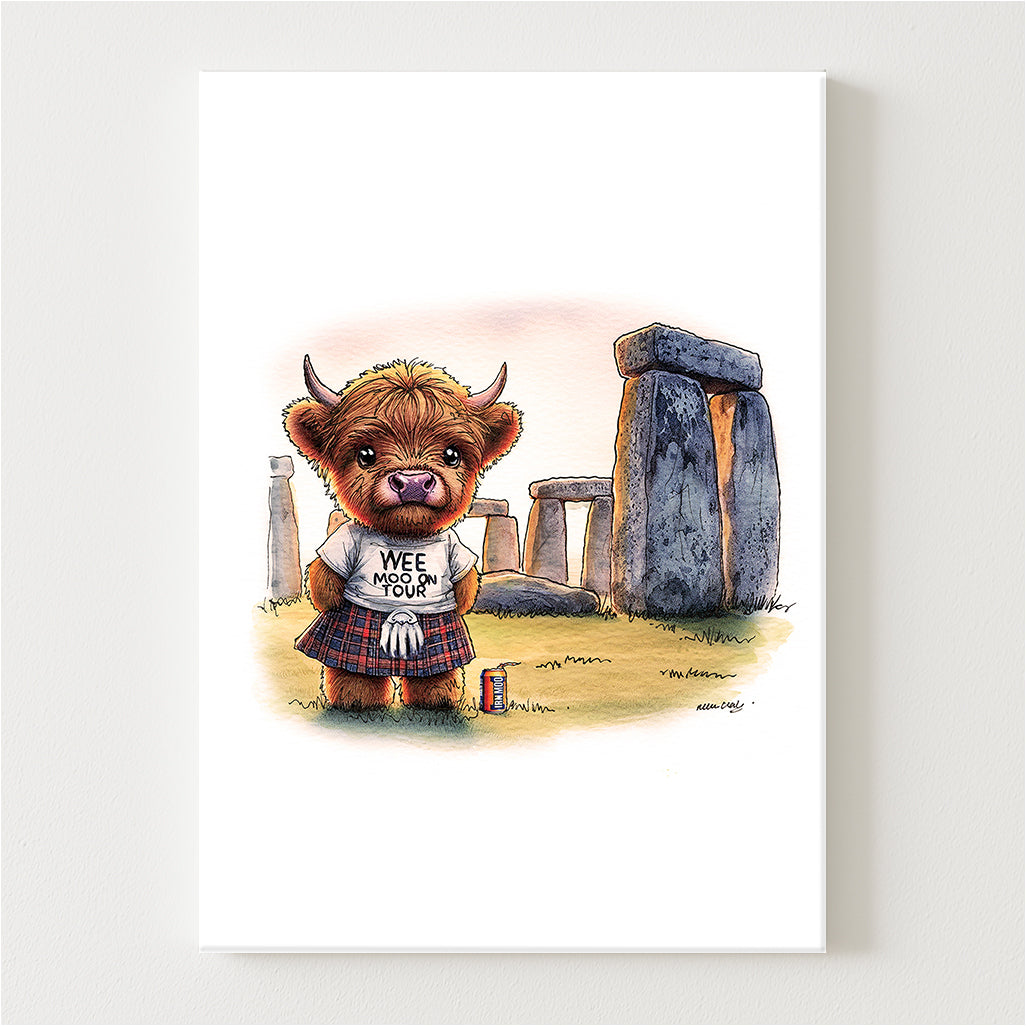 Stonehenge Wee Moo on Tour Canvas
