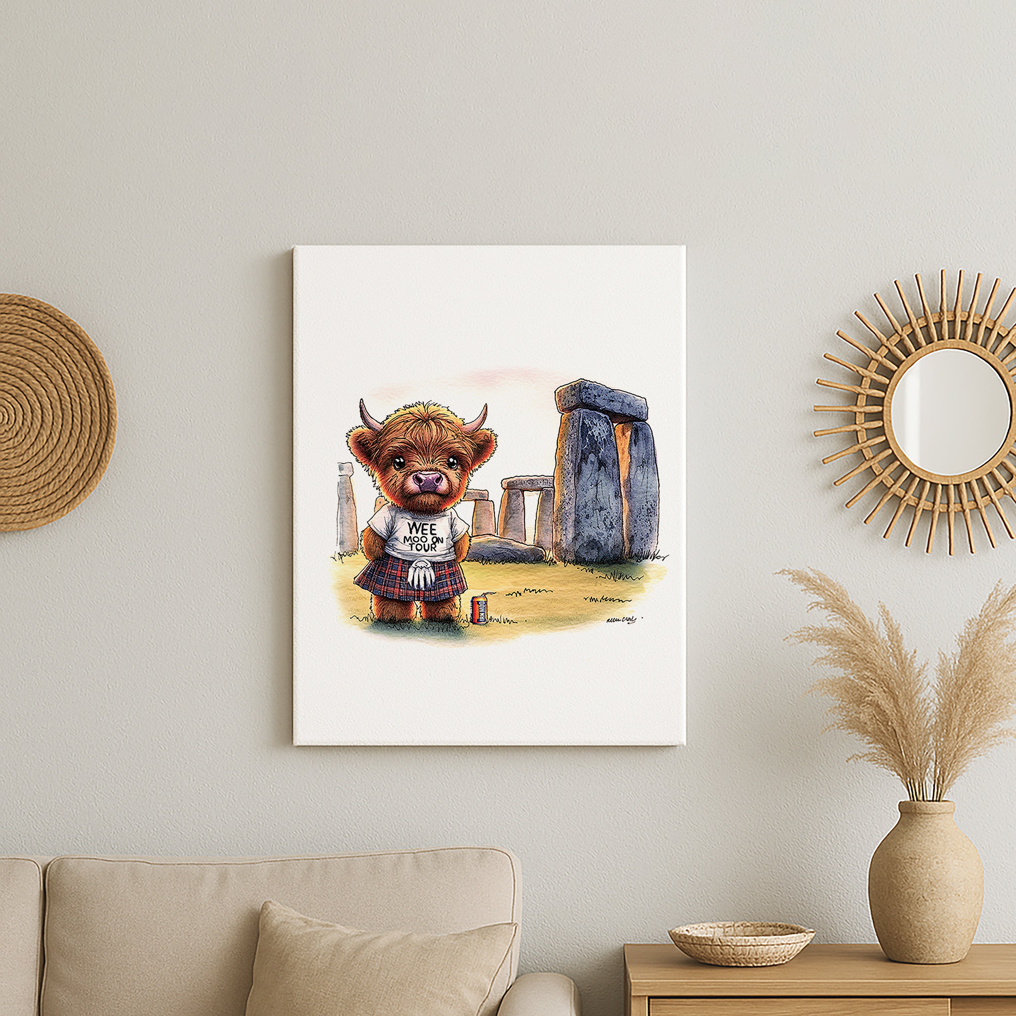 Stonehenge Wee Moo on Tour Canvas