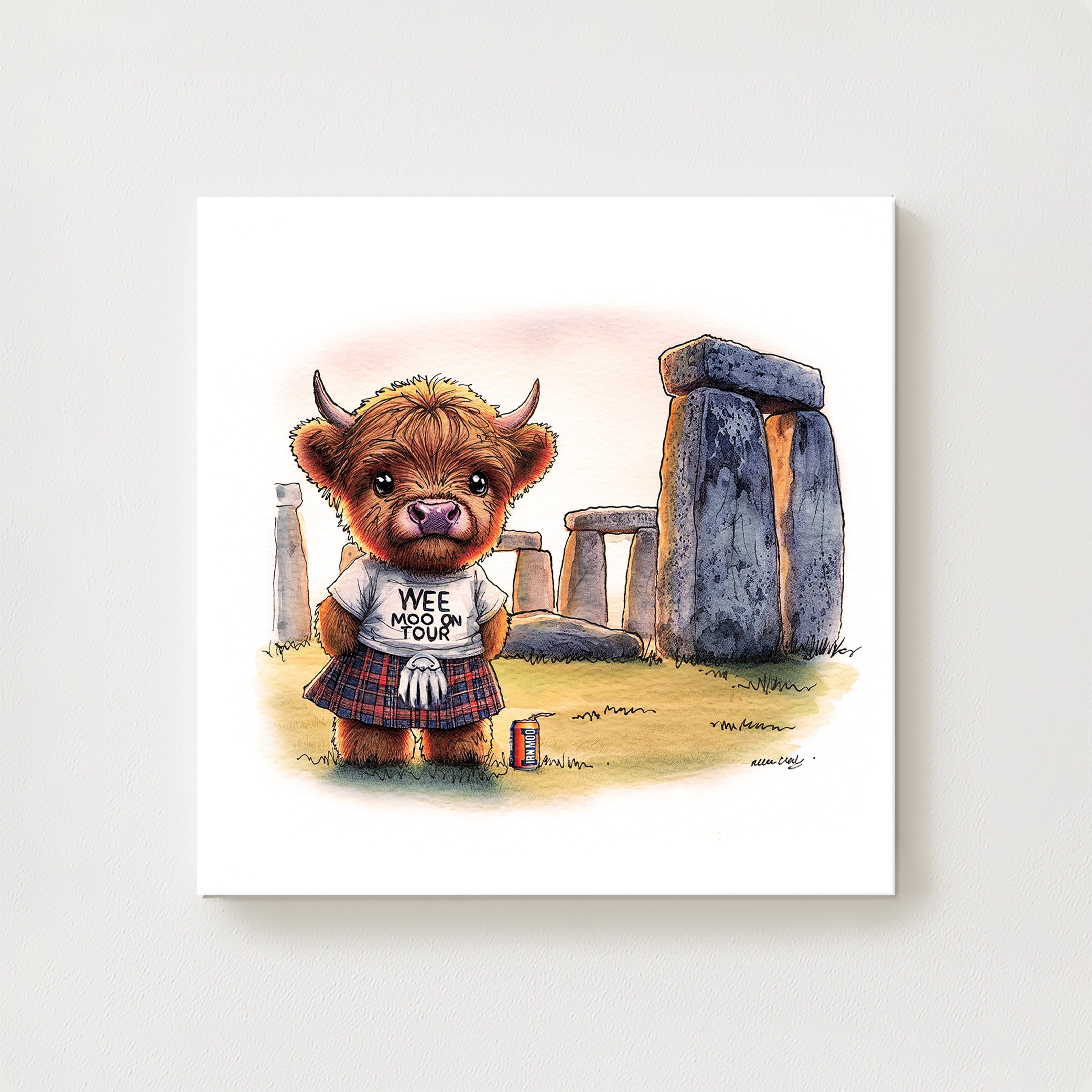 Stonehenge Wee Moo on Tour Canvas