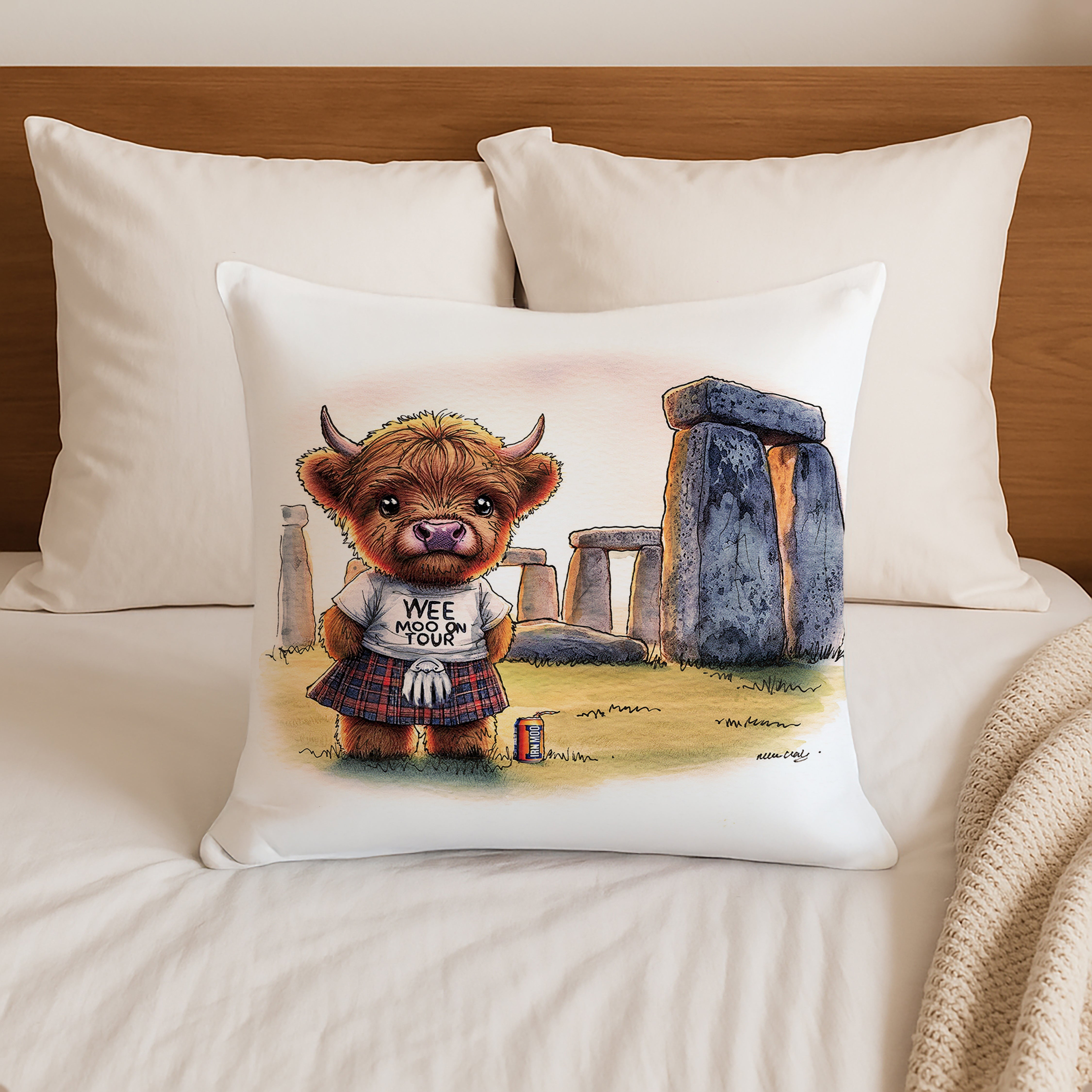 Stonehenge Wee Moo on Tour Cushion