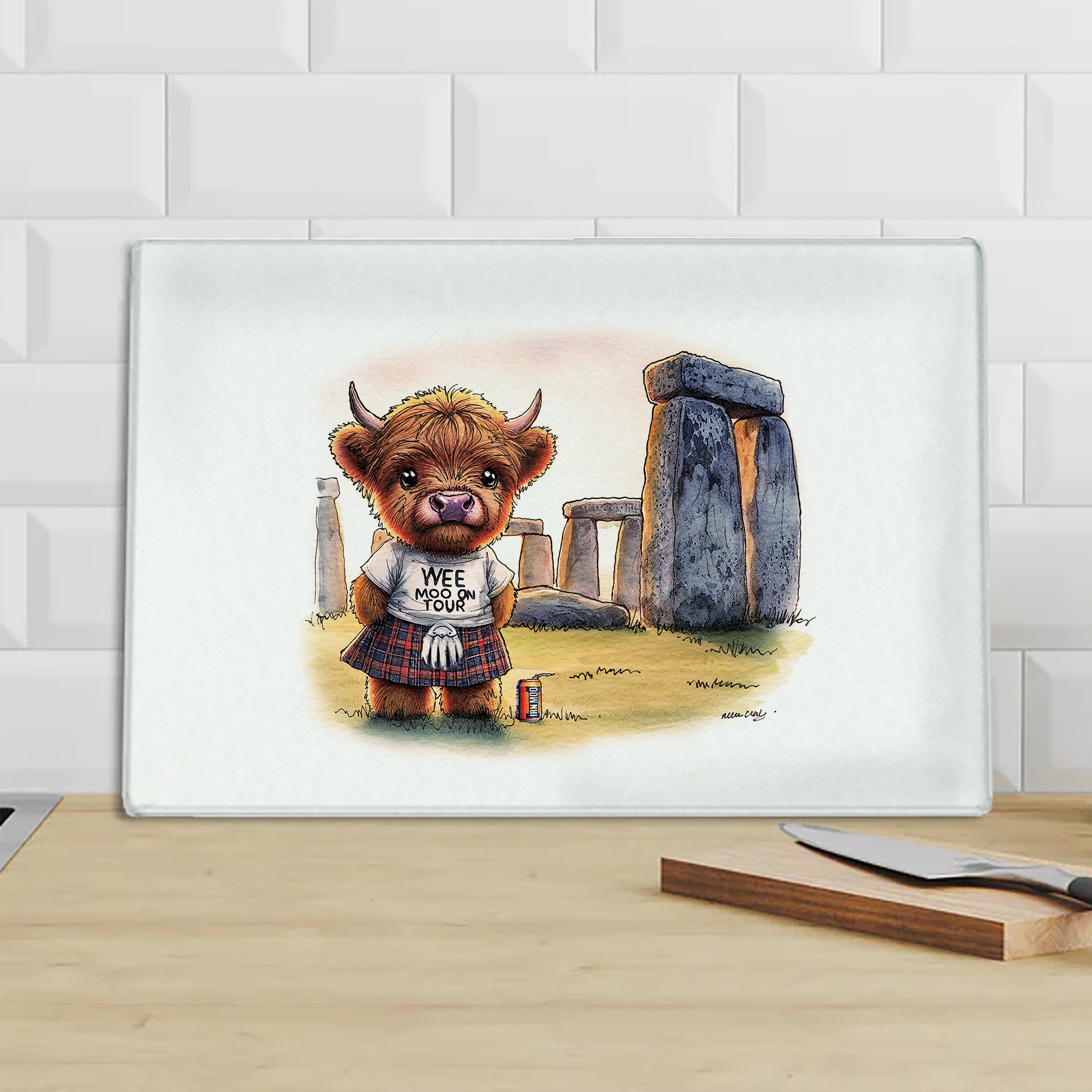 Stonehenge Wee Moo on Tour Chopping Board