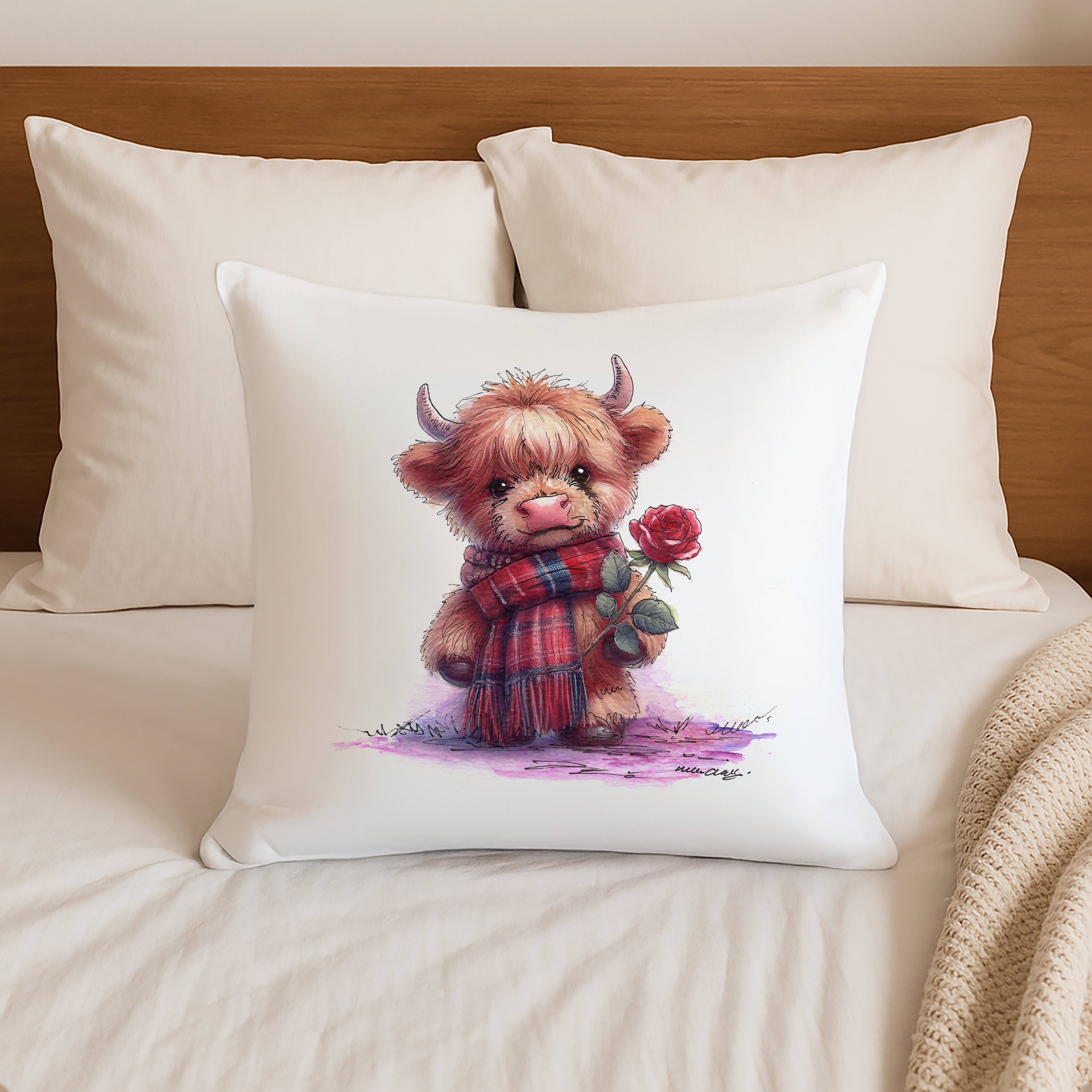 Tartan Rose Cushion