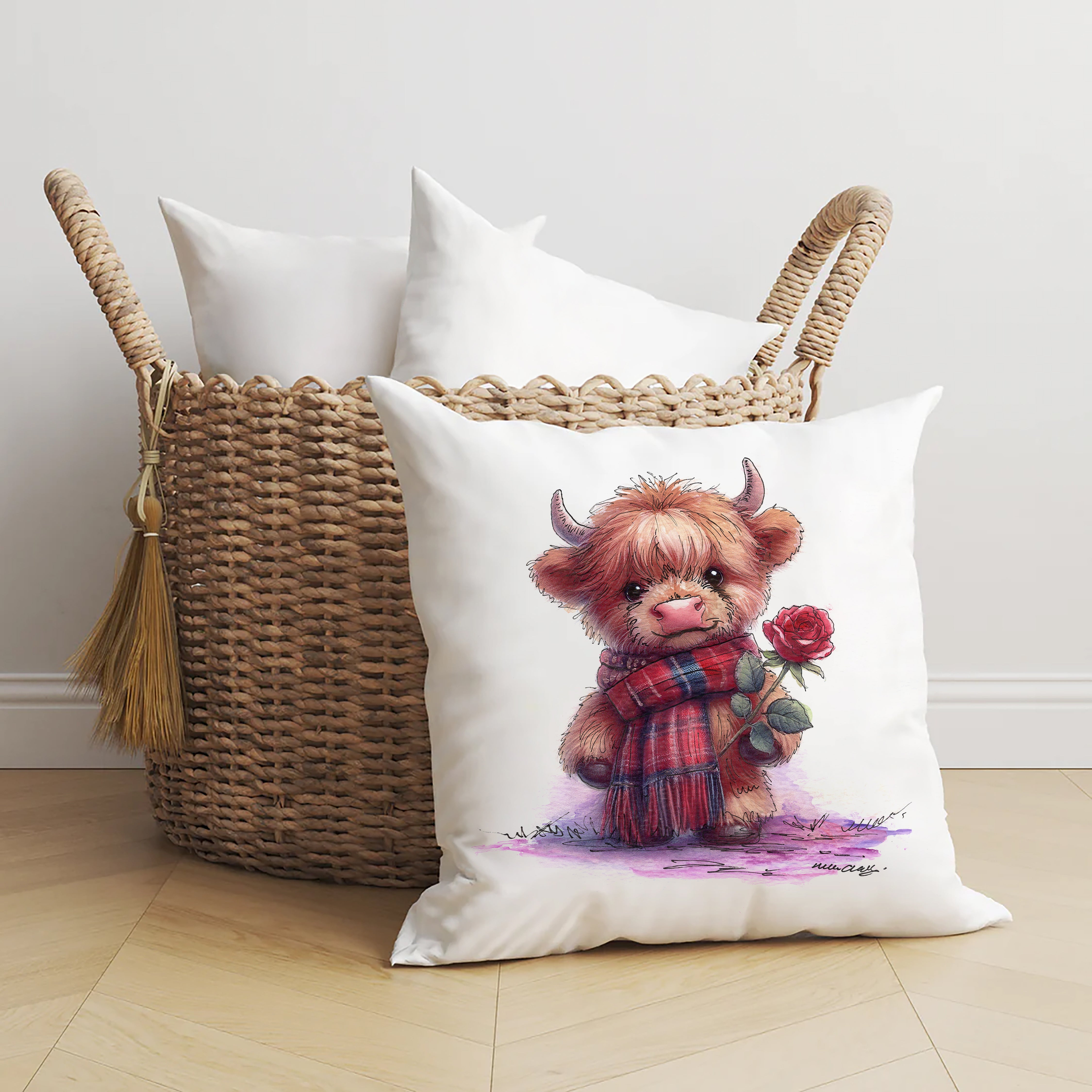 Tartan Rose Cushion