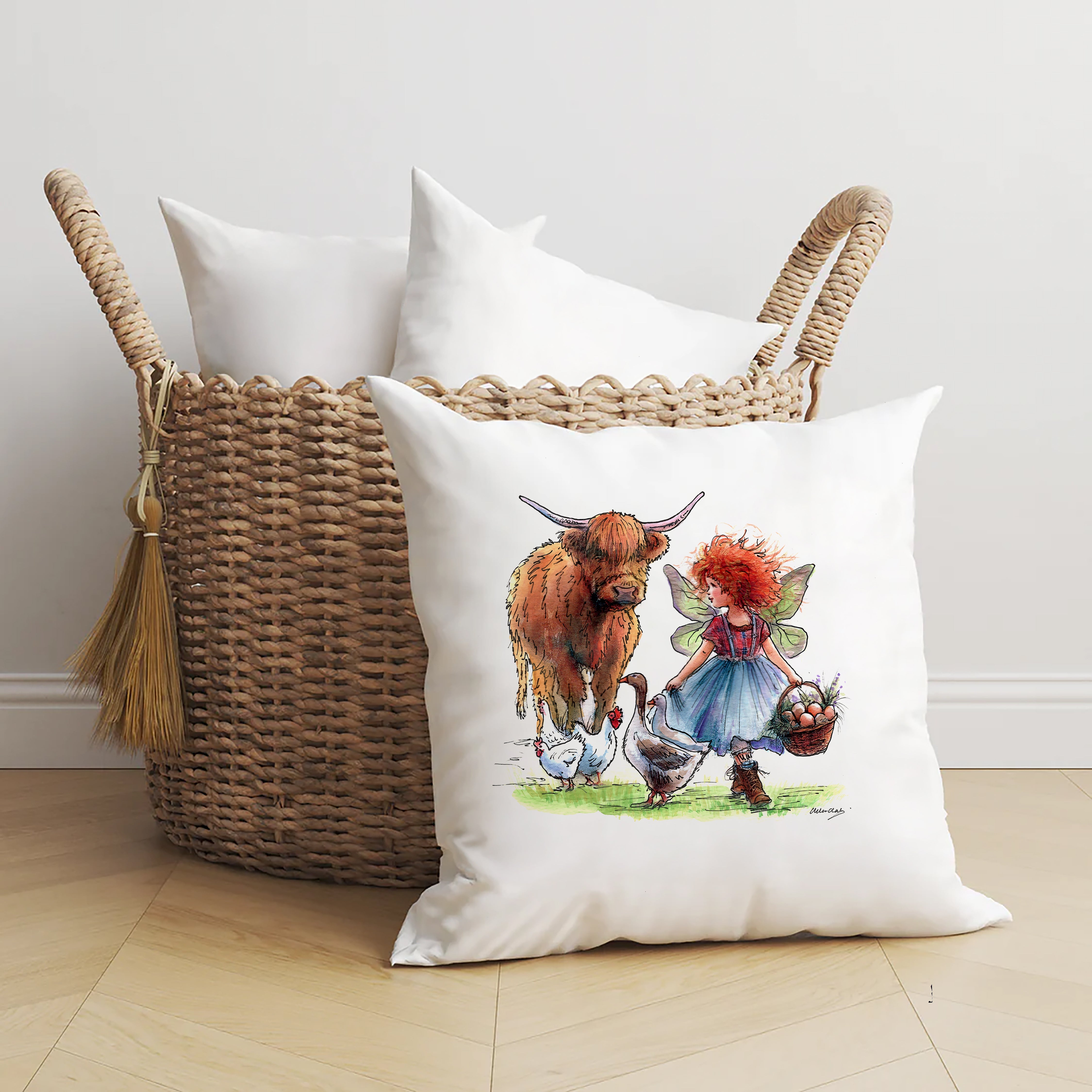 The Little Egg Gatherer Cushion