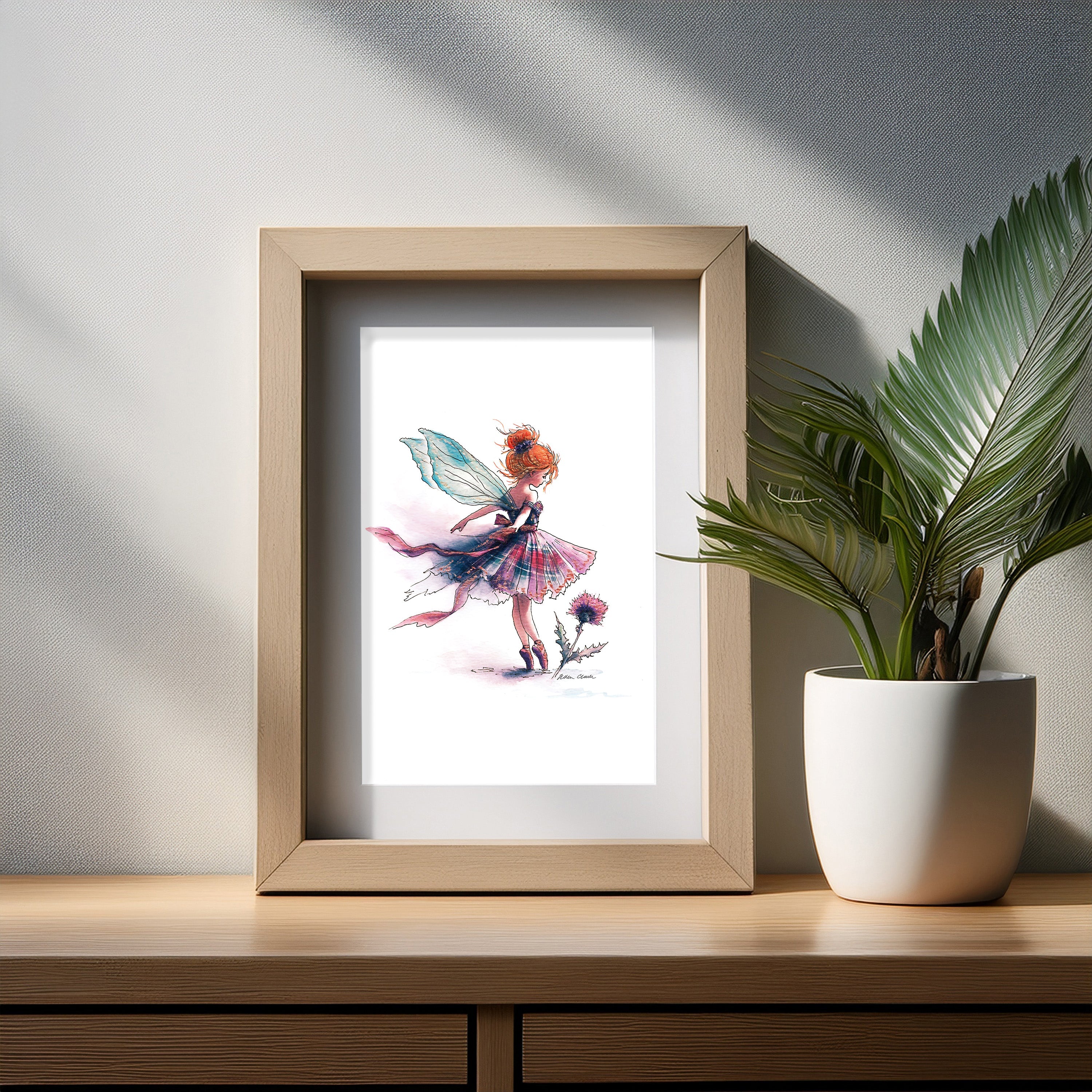 Thistle Fairy Art Print