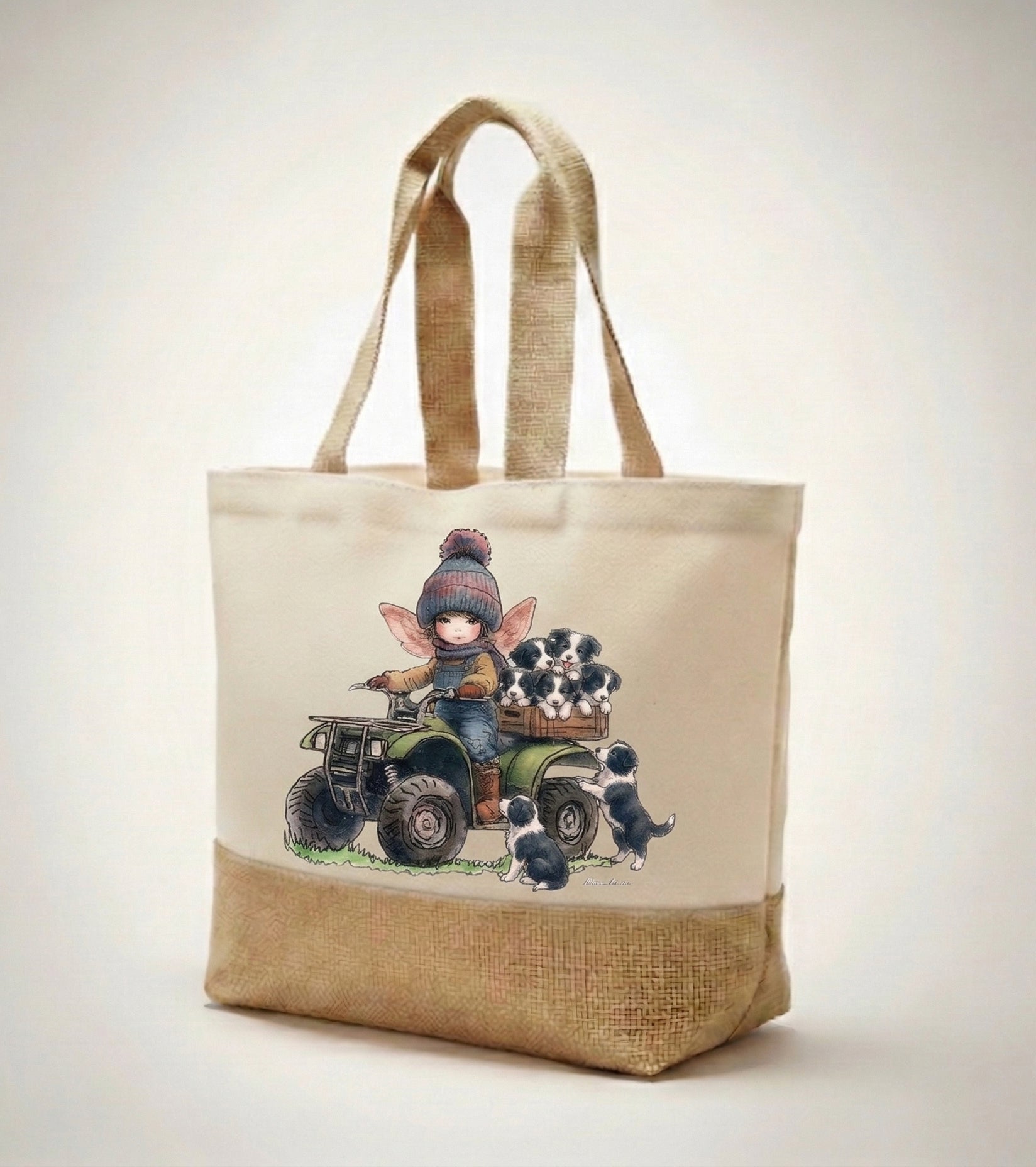 Wee Shepherdess and the Puppies Tote Bag
