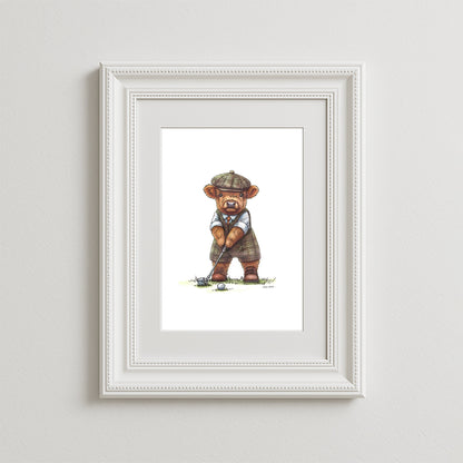 Wee Golfer Art Print