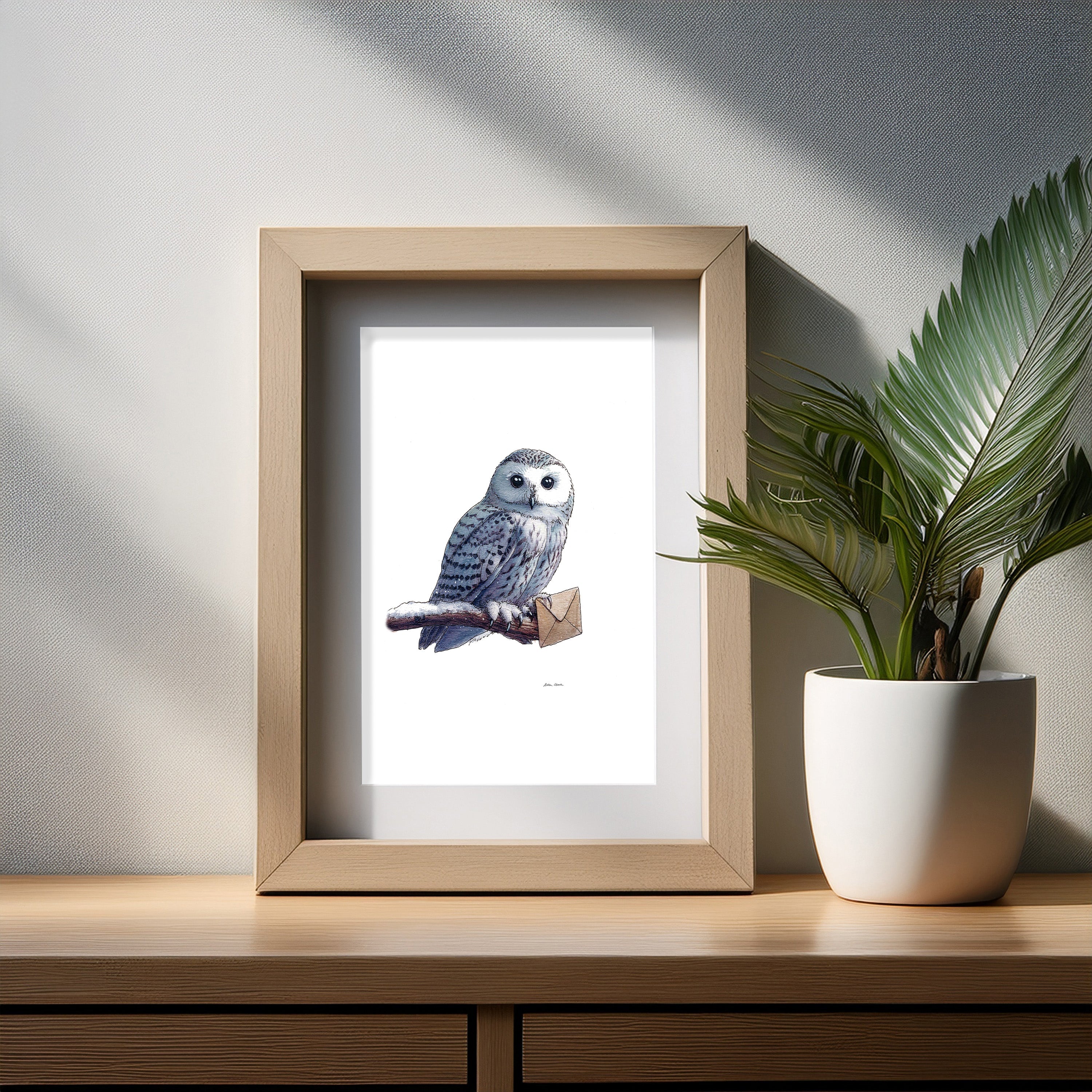 Wee Hedwig Art Print