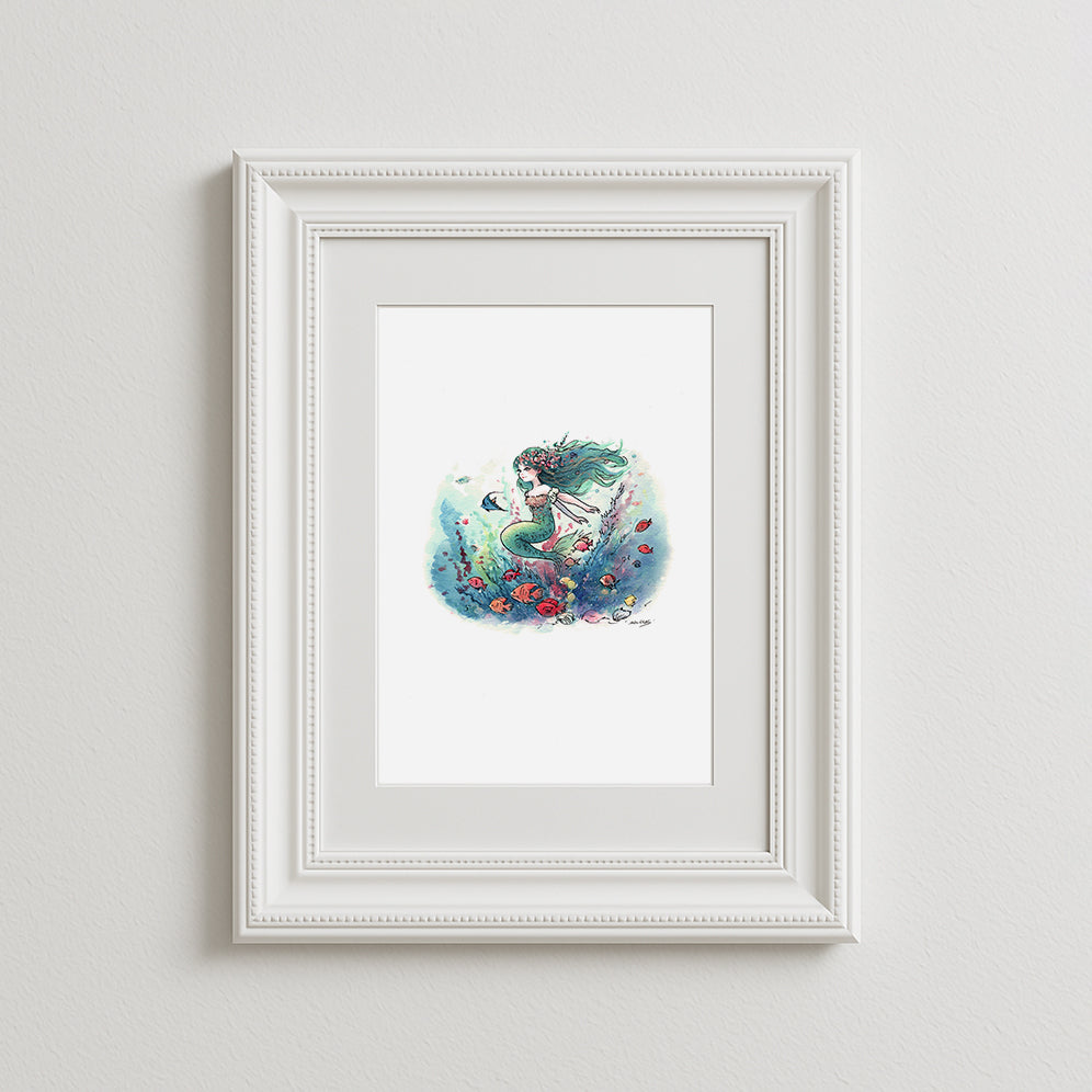 Wee Mermaid Art Print