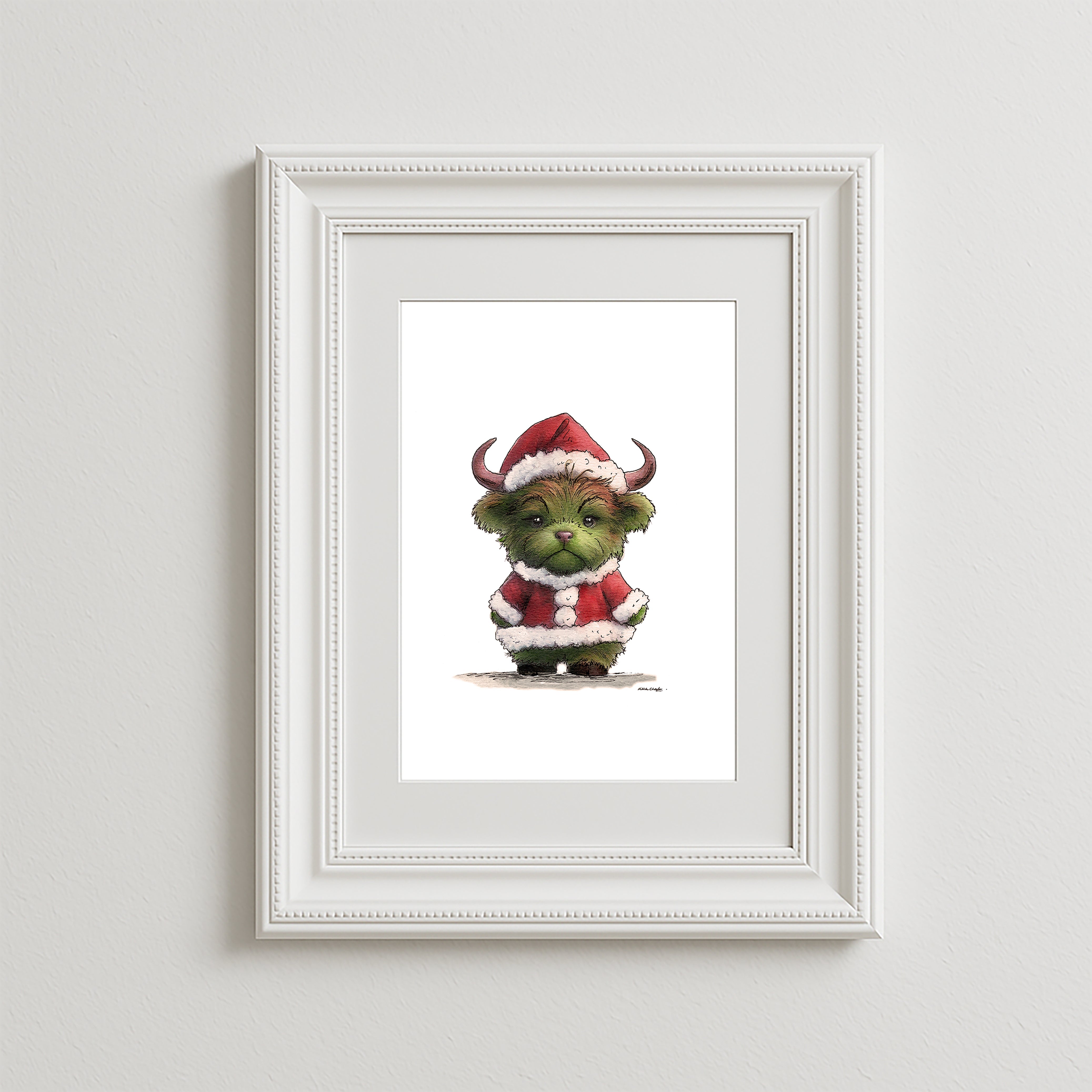 Wee Moo Grinch Art Print