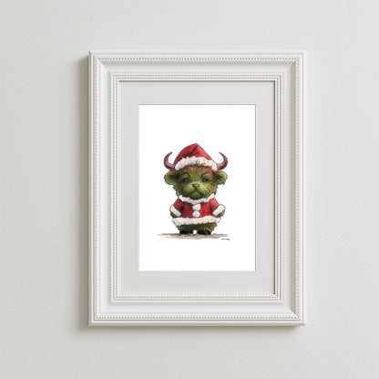 Wee Moo Grinch Art Print