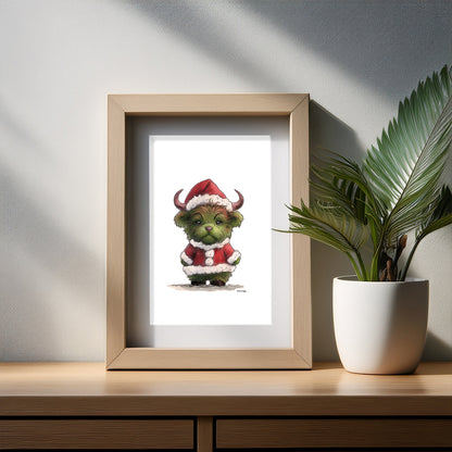 Wee Moo Grinch Art Print
