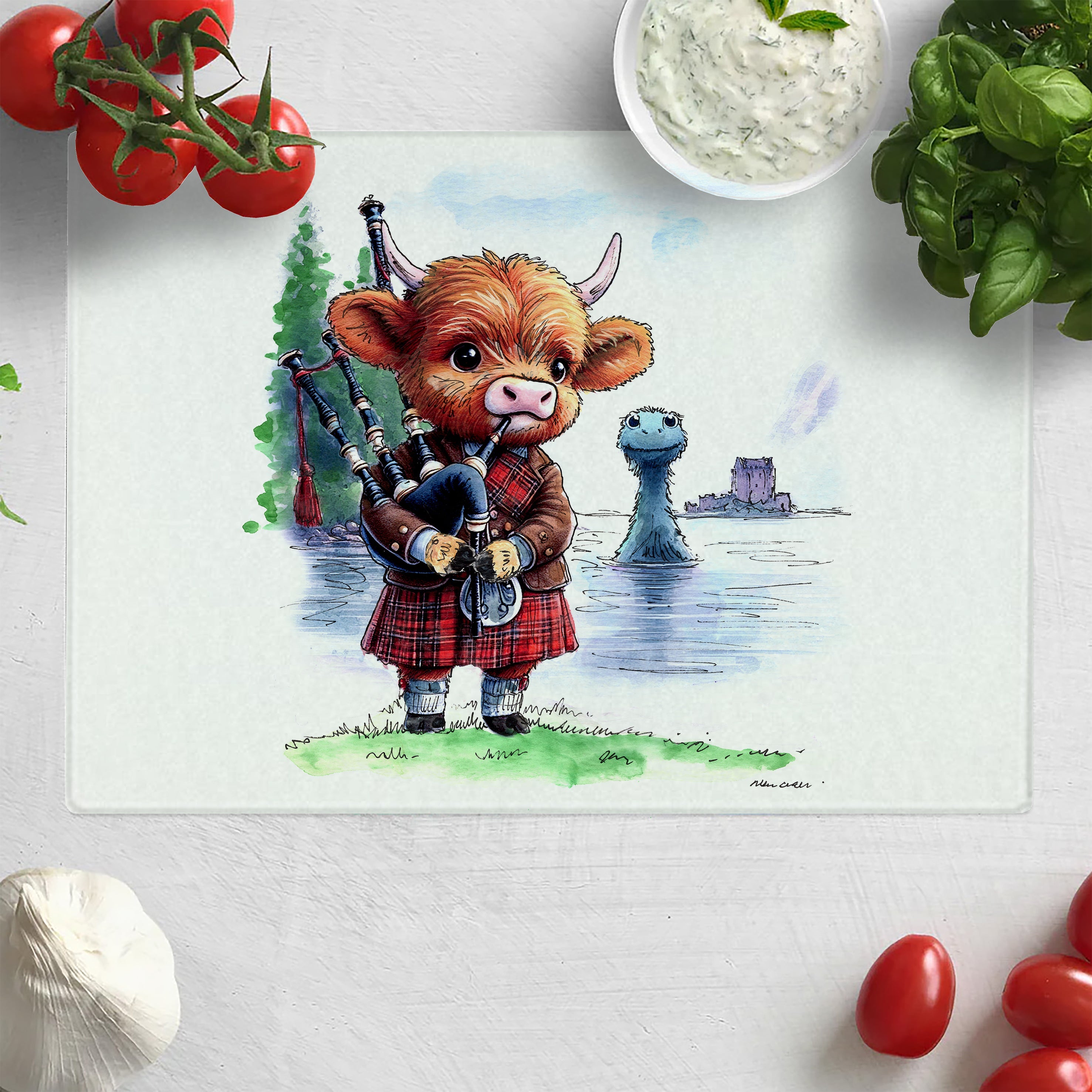 Wee Nessie Piper Chopping Board