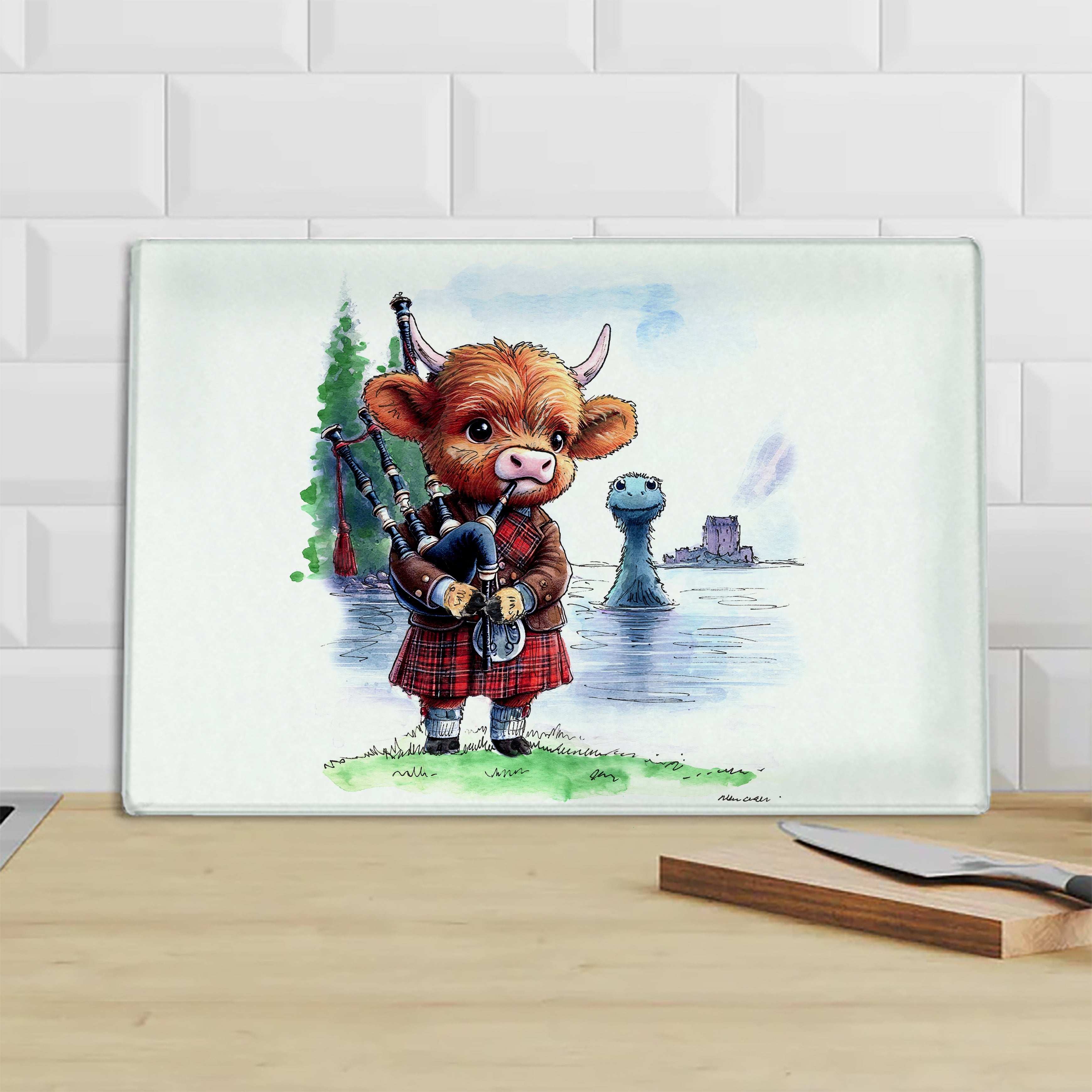 Wee Nessie Piper Chopping Board