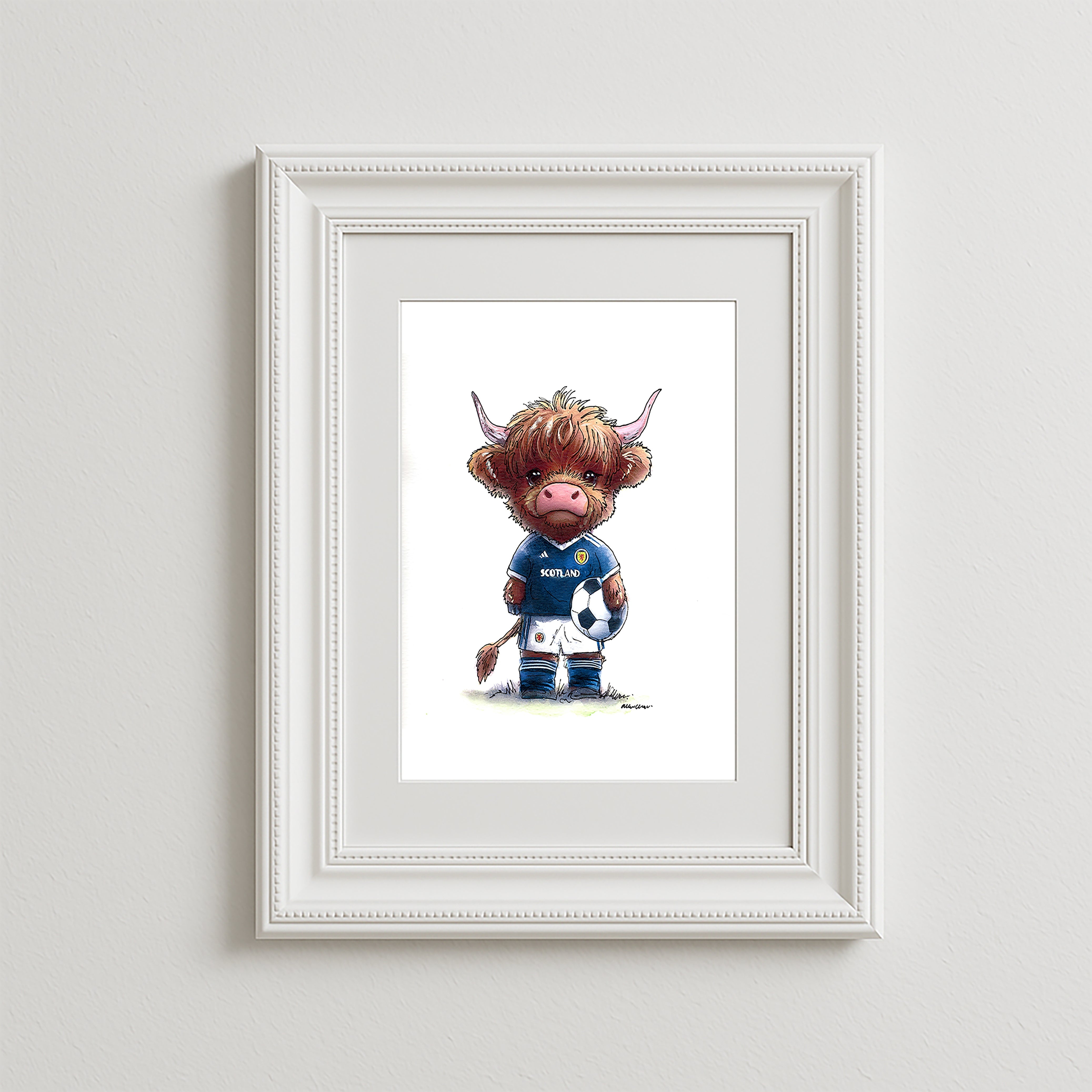 Wee Scotland Footy Moo Art Print