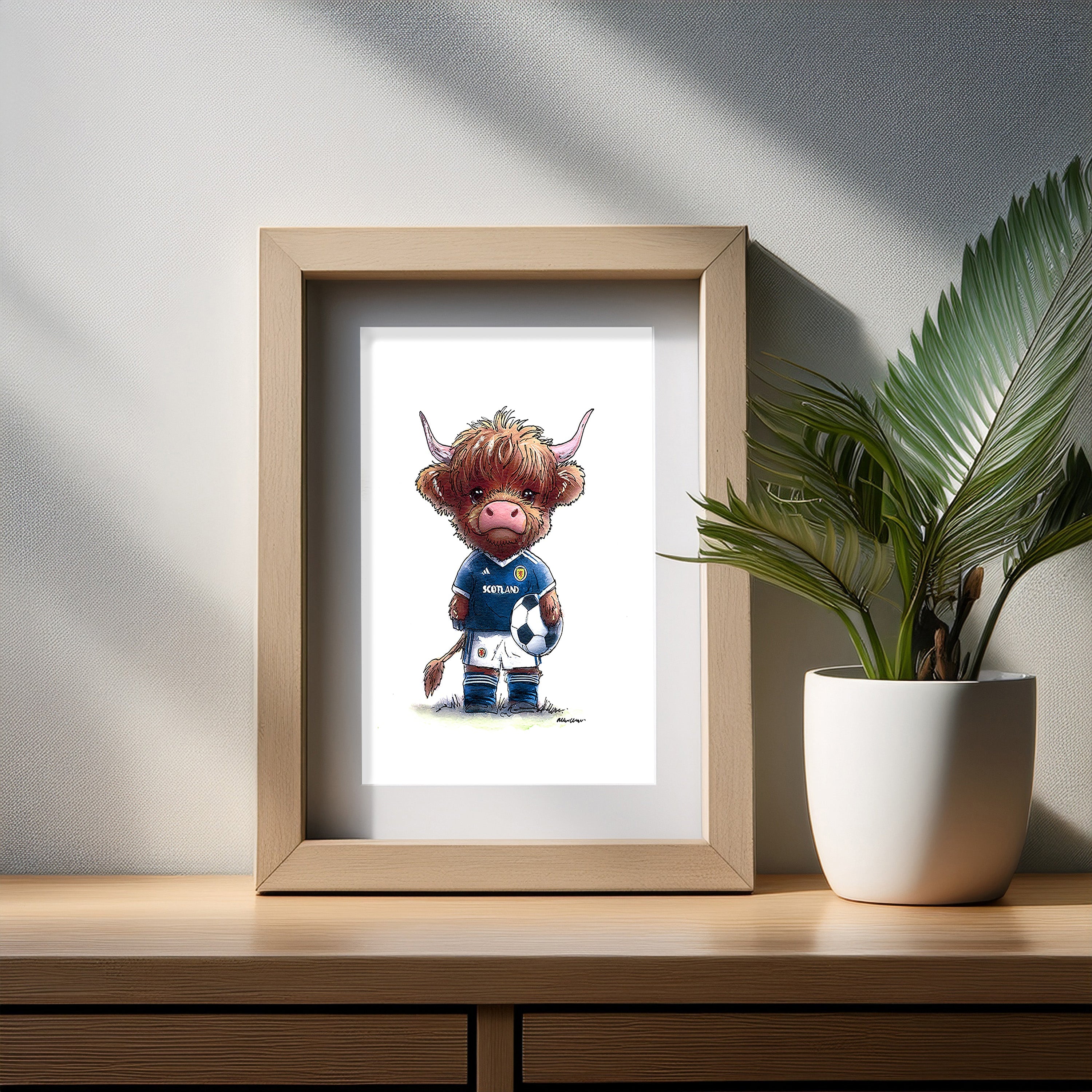 Wee Scotland Footy Moo Art Print