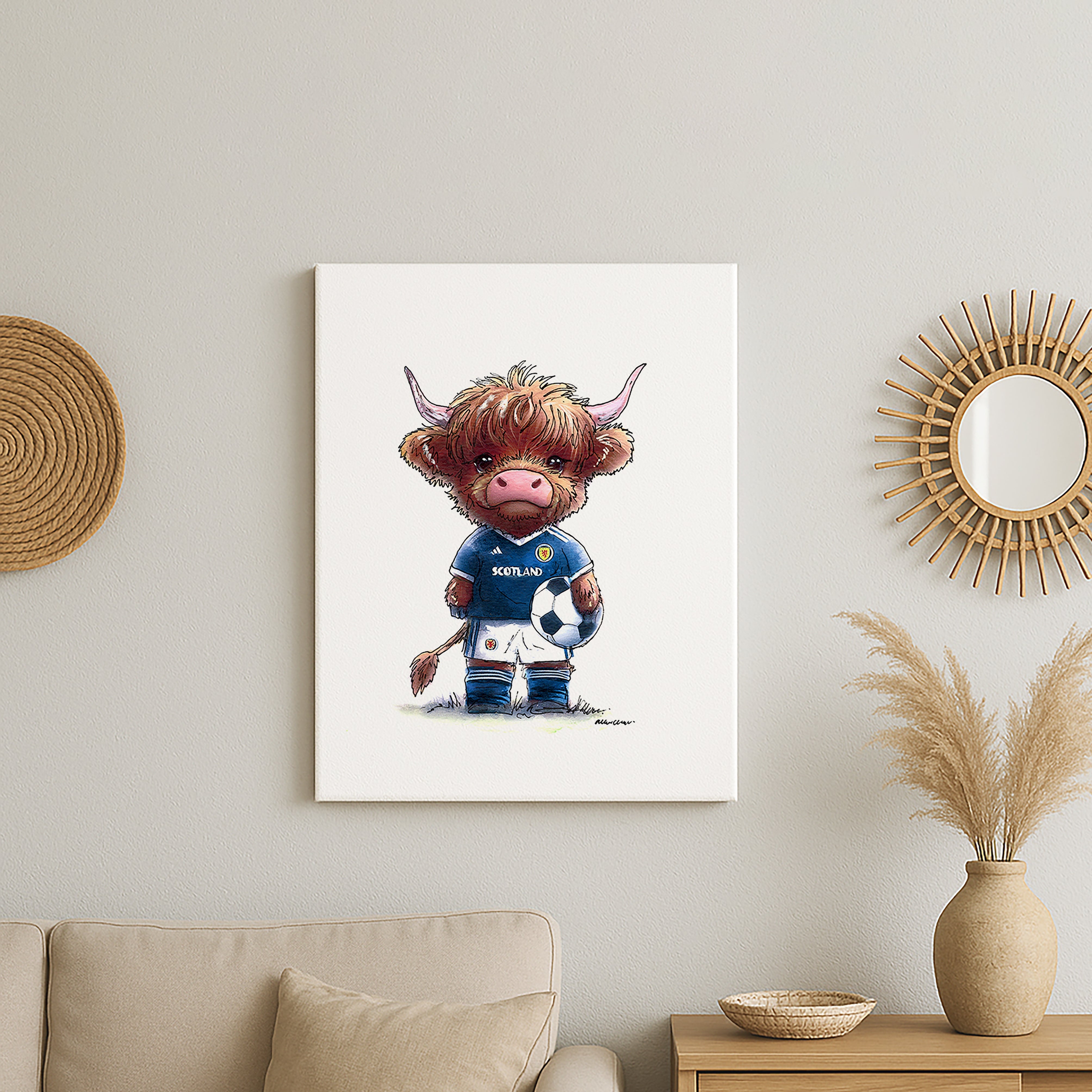 Wee Scotland Footy Moo Canvas