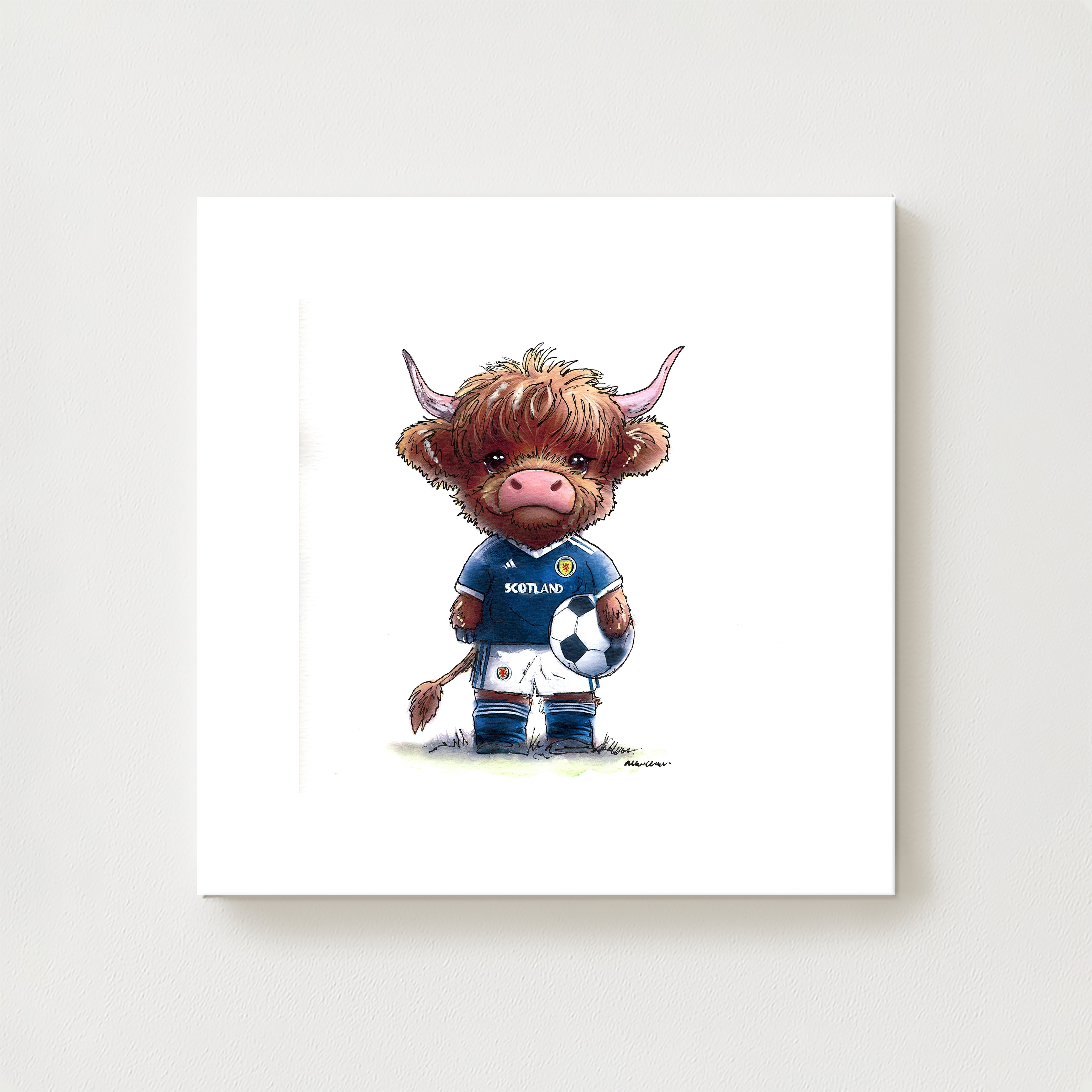 Wee Scotland Footy Moo Canvas