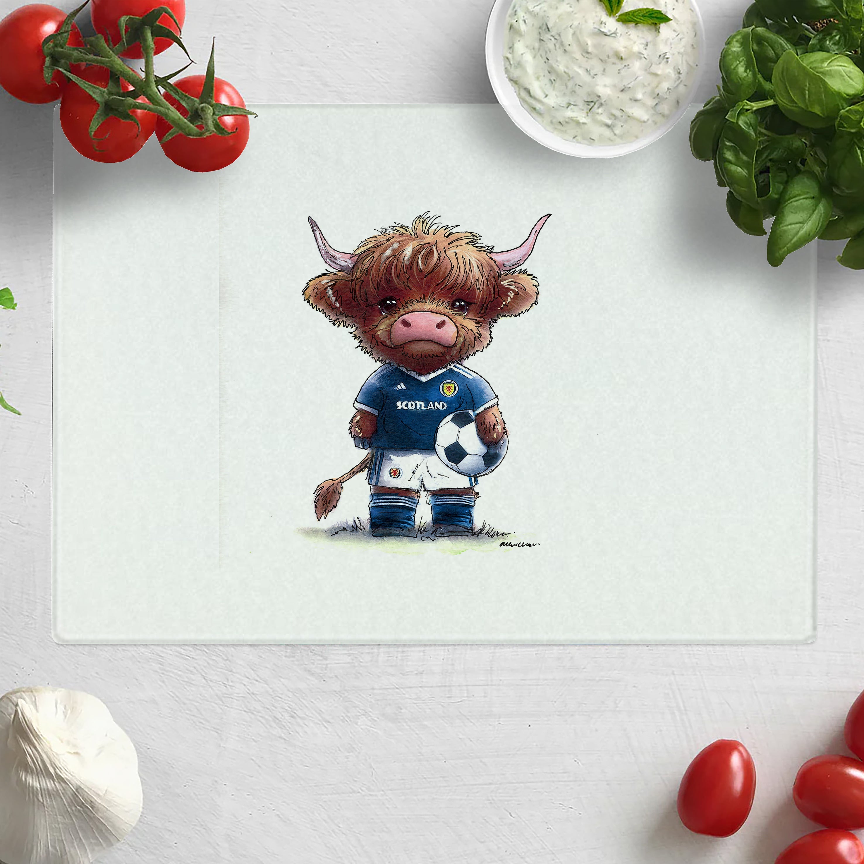 Wee Scotland Footy Moo Chopping Board