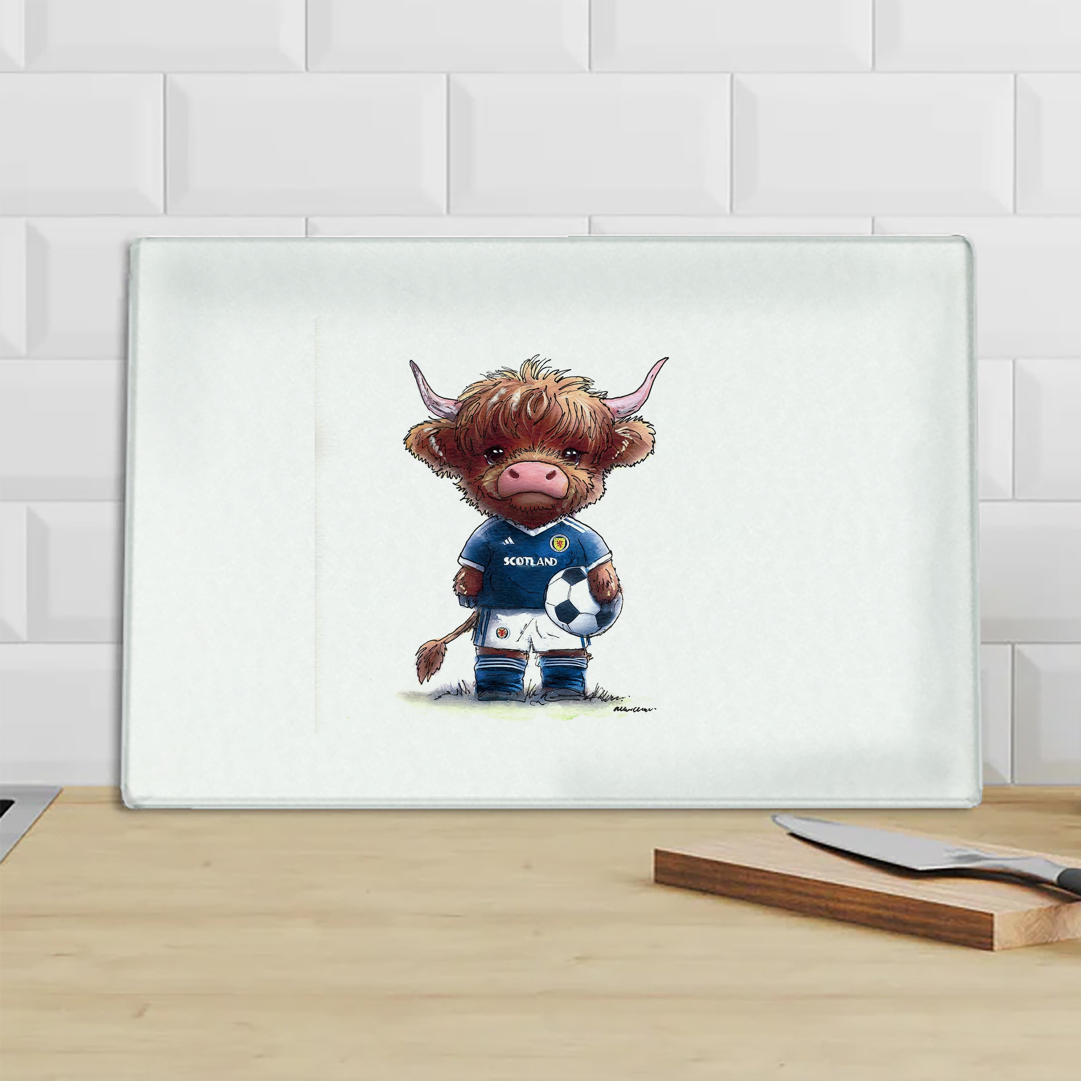 Wee Scotland Footy Moo Chopping Board
