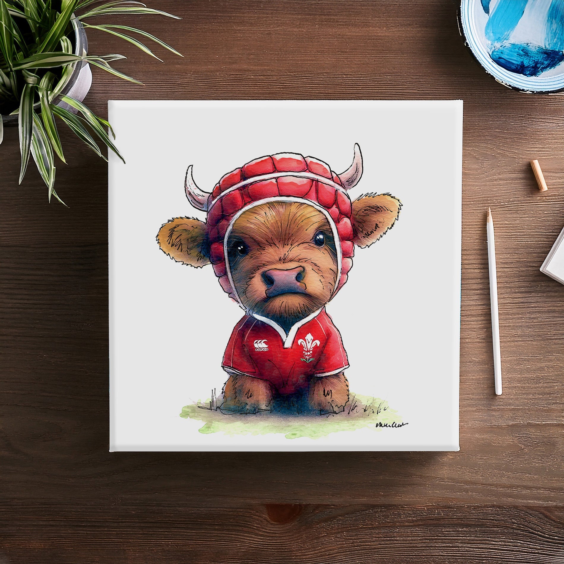 Wee Welsh Dragon Canvas