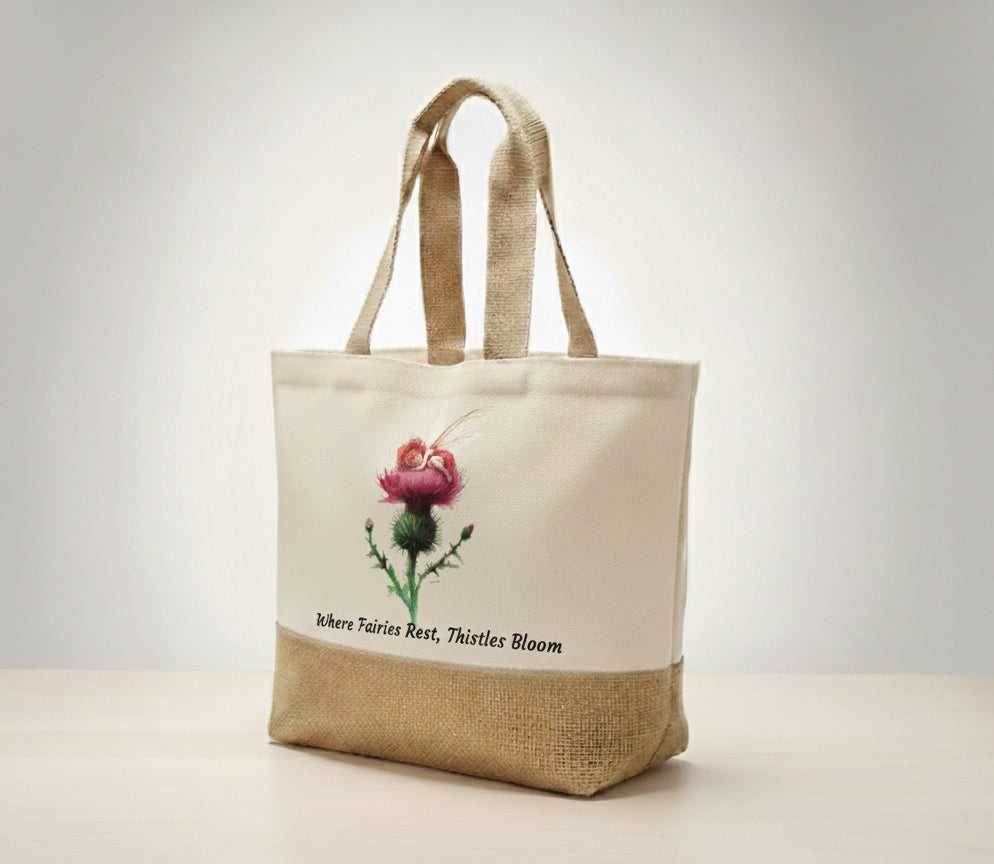 Where fairies rest thistles bloom Tote Bag